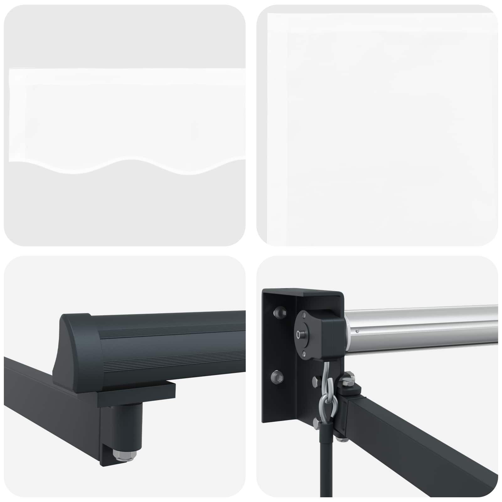 Tenda retrattile Bianco 3,5 x 2 m 100% Poliestere e Alluminio