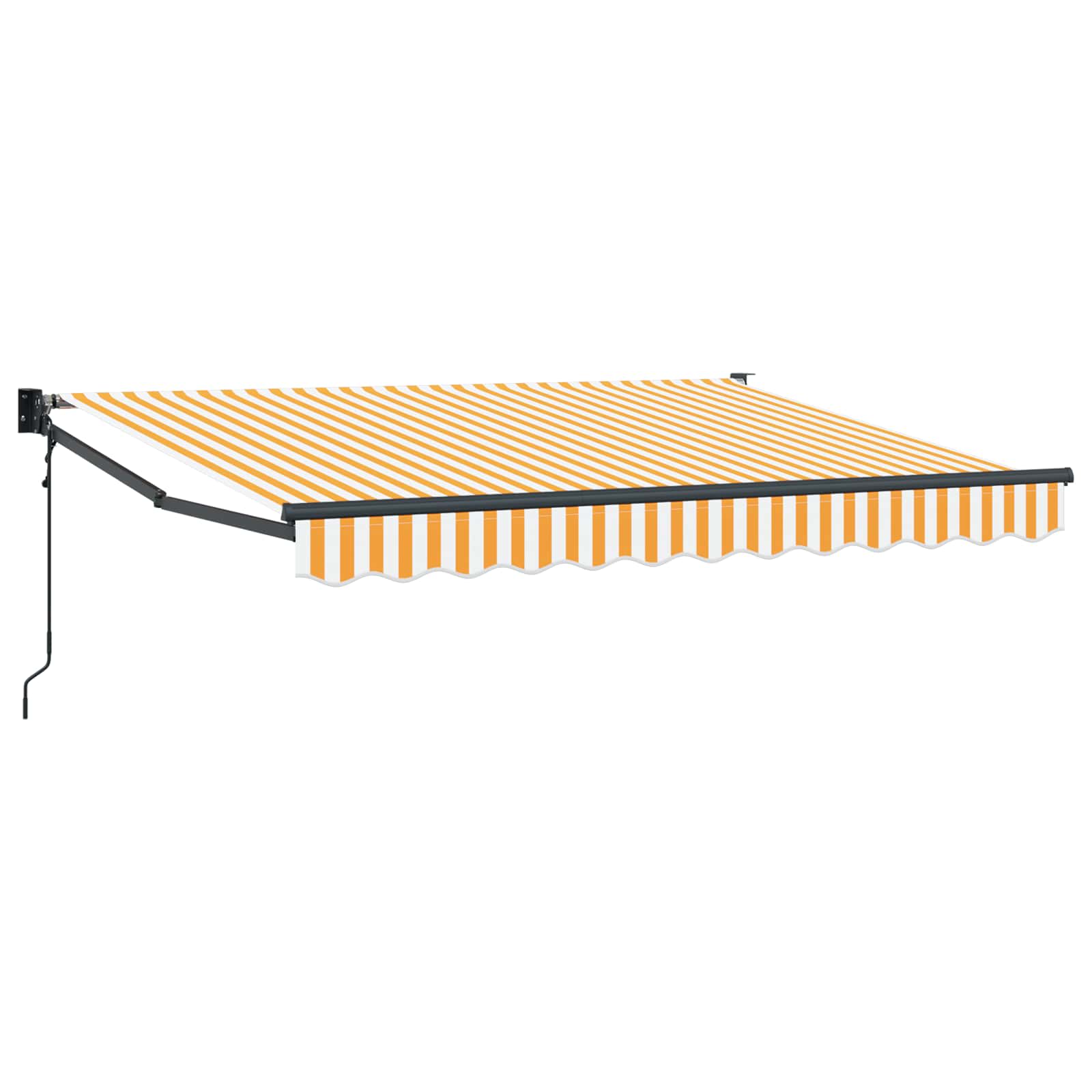 Tenda retrattile Giallo e Bianco 3,5 x 2 m Poliestere e Metallo