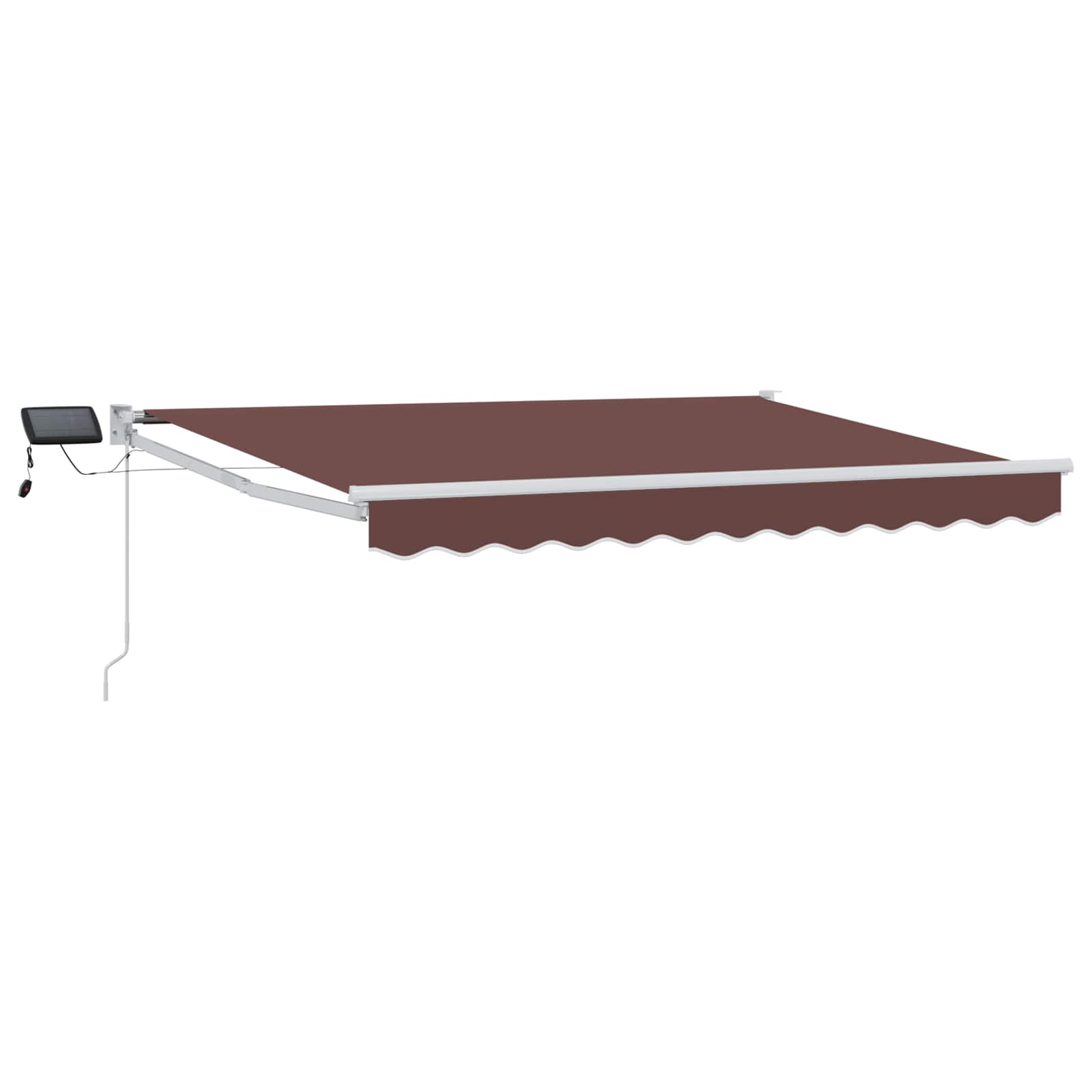Tenda retrattile manuale con LED Marrone e bianco 2,5 x 2 m