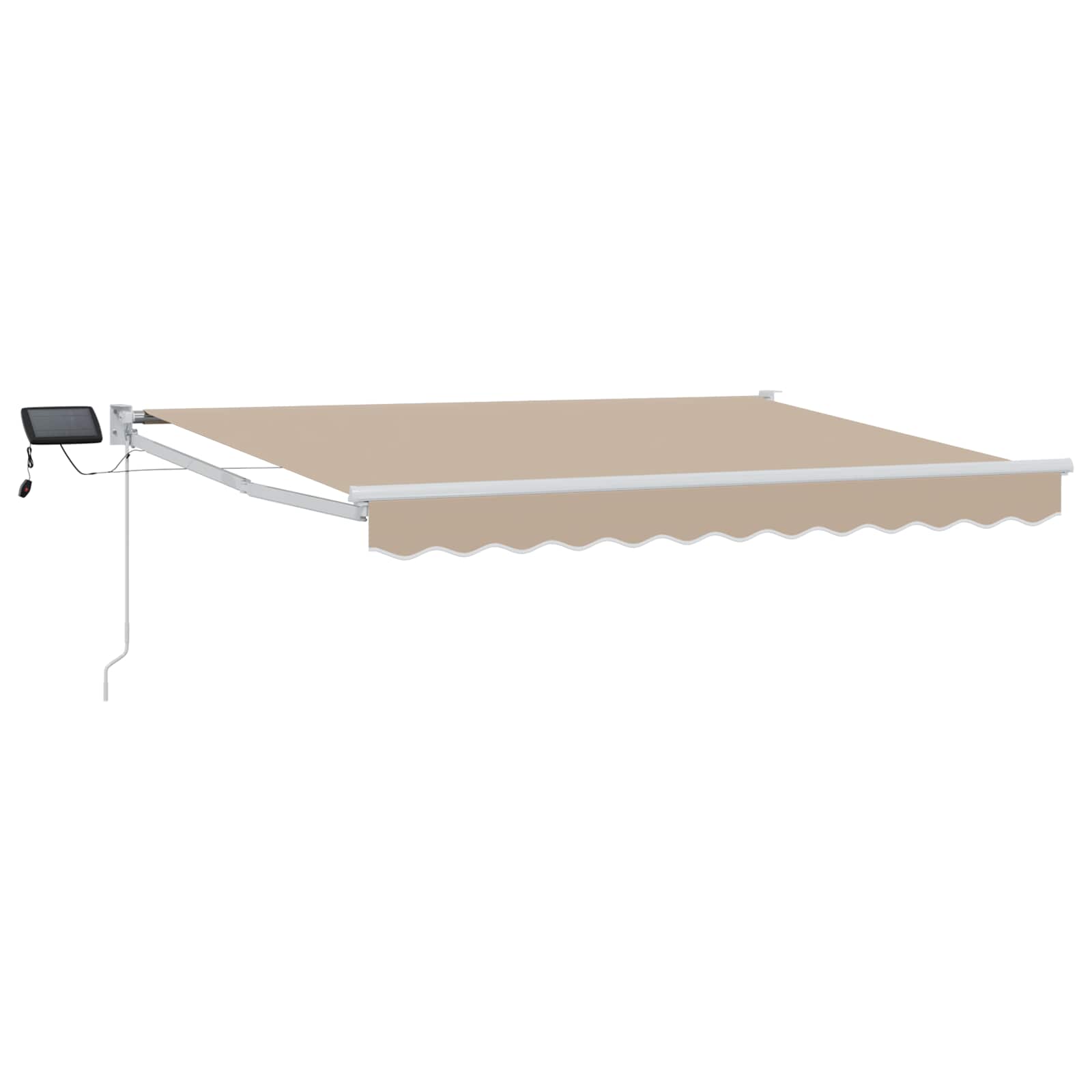 Tenda retrattile manuale con LED Beige e Bianco 2,5 x 2 m