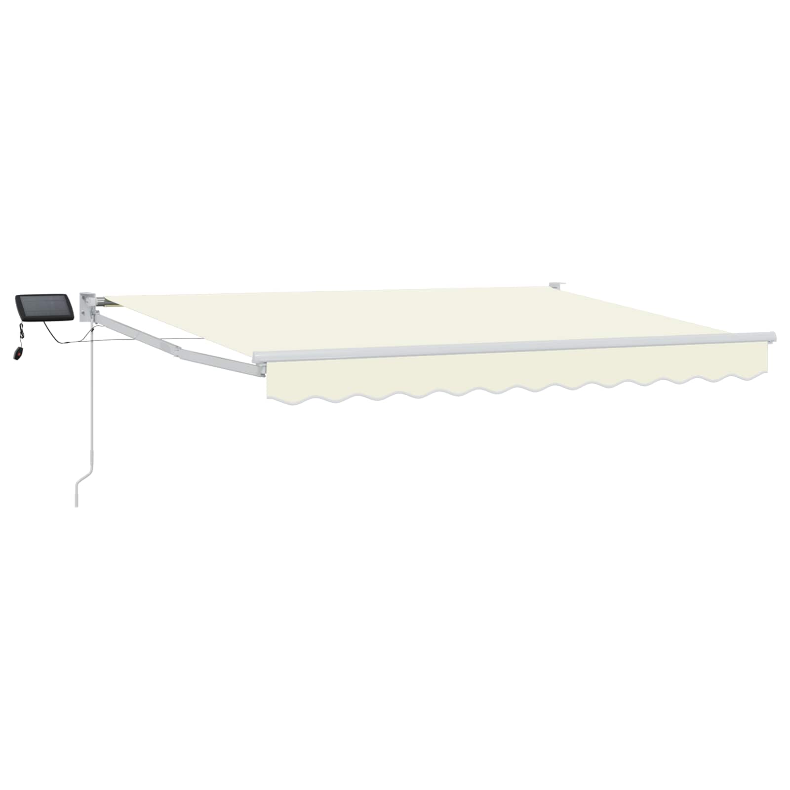 Tenda retrattile manuale con LED Crema e Bianco 3 x 2 m