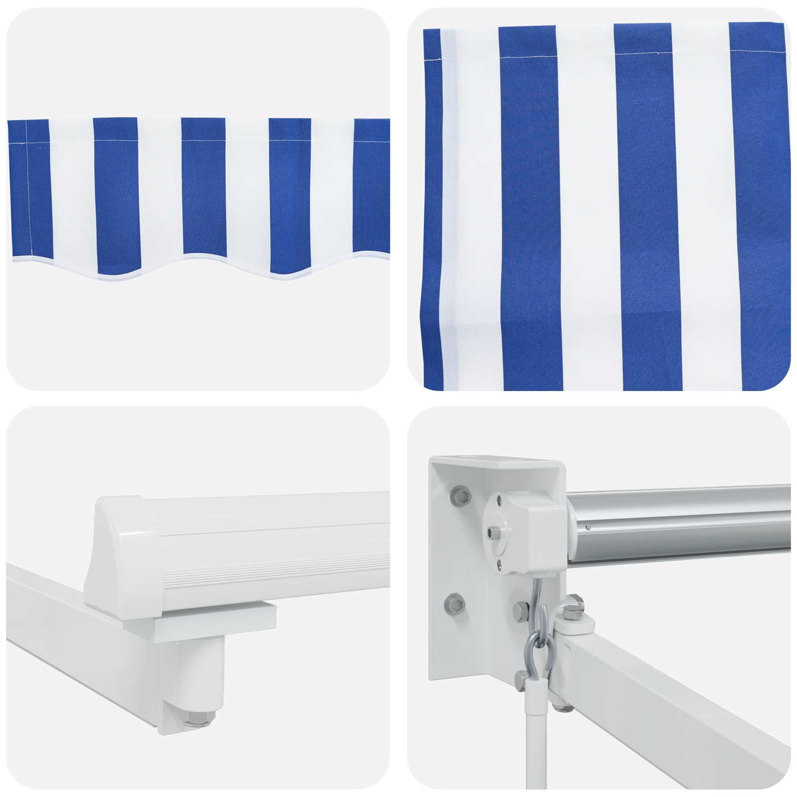 Tenda retrattile manuale con LED Blu e Bianco 3,5 x 2 m