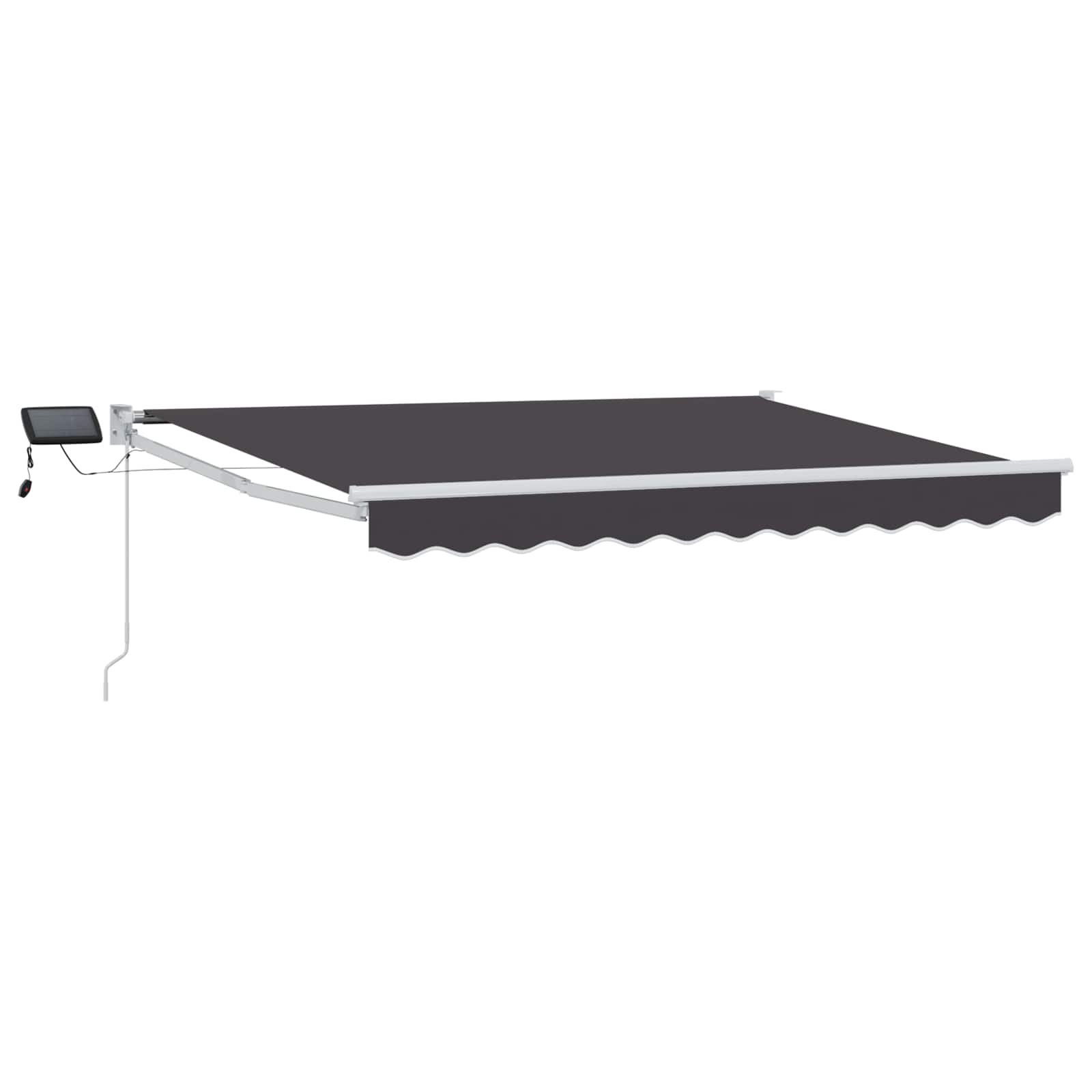 Tenda retrattile manuale con LED Antracite e Bianco 3,5 x 2 m
