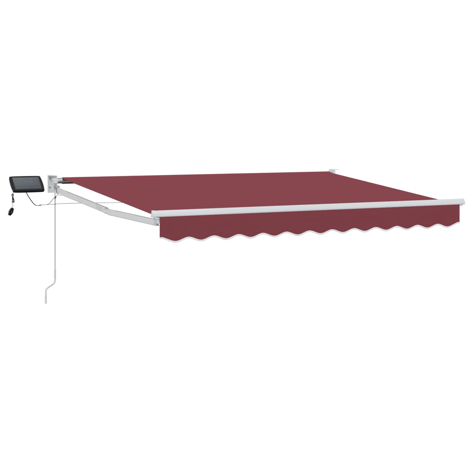 Tenda retrattile manuale con LED Borgogna e Bianco 3,5 x 2 m