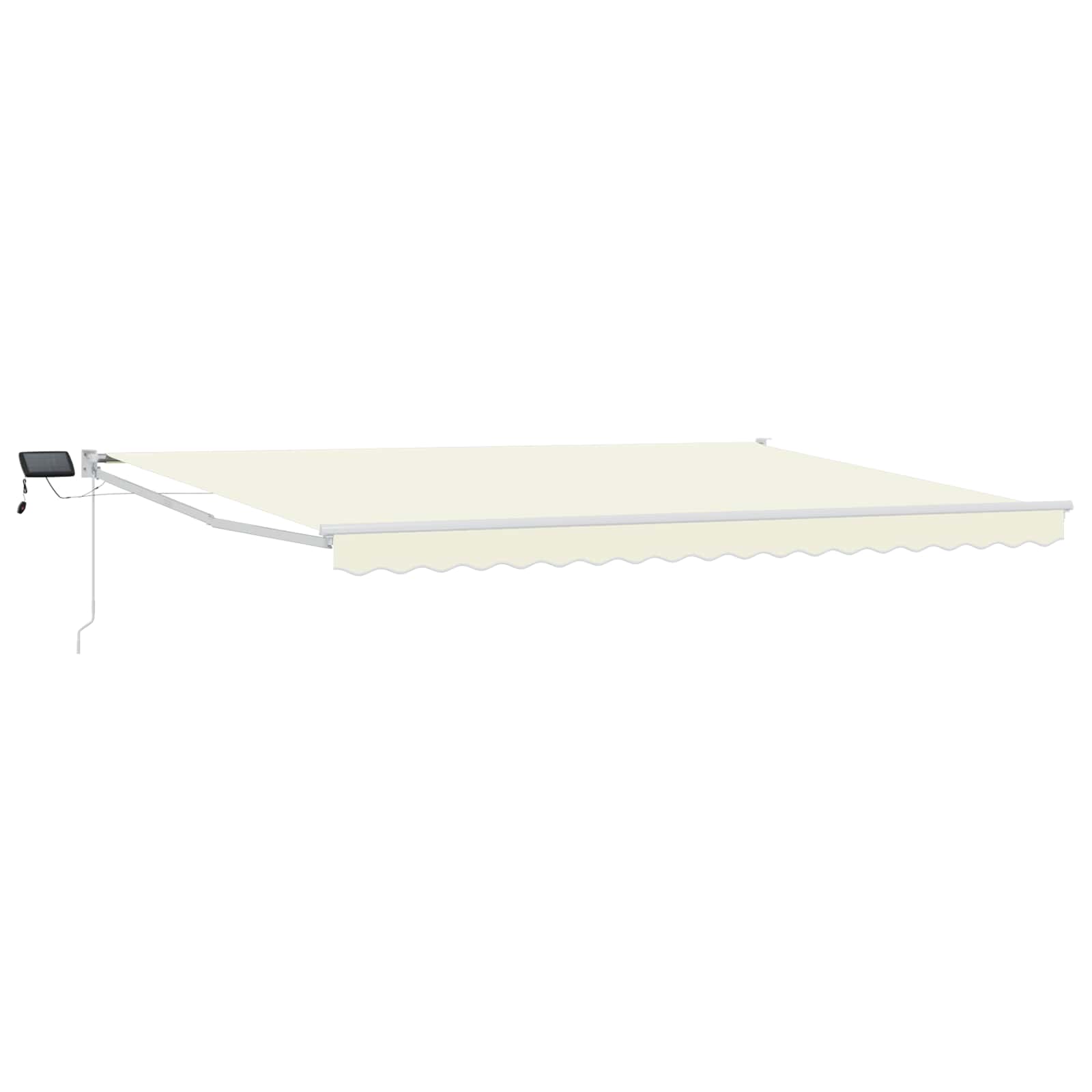 Tenda retrattile manuale con LED Crema e Bianco 4 x 2 m