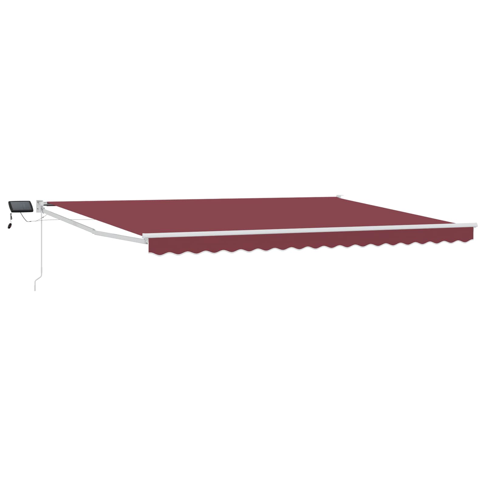 Tenda retrattile manuale con LED Borgogna e Bianco 4 x 2 m