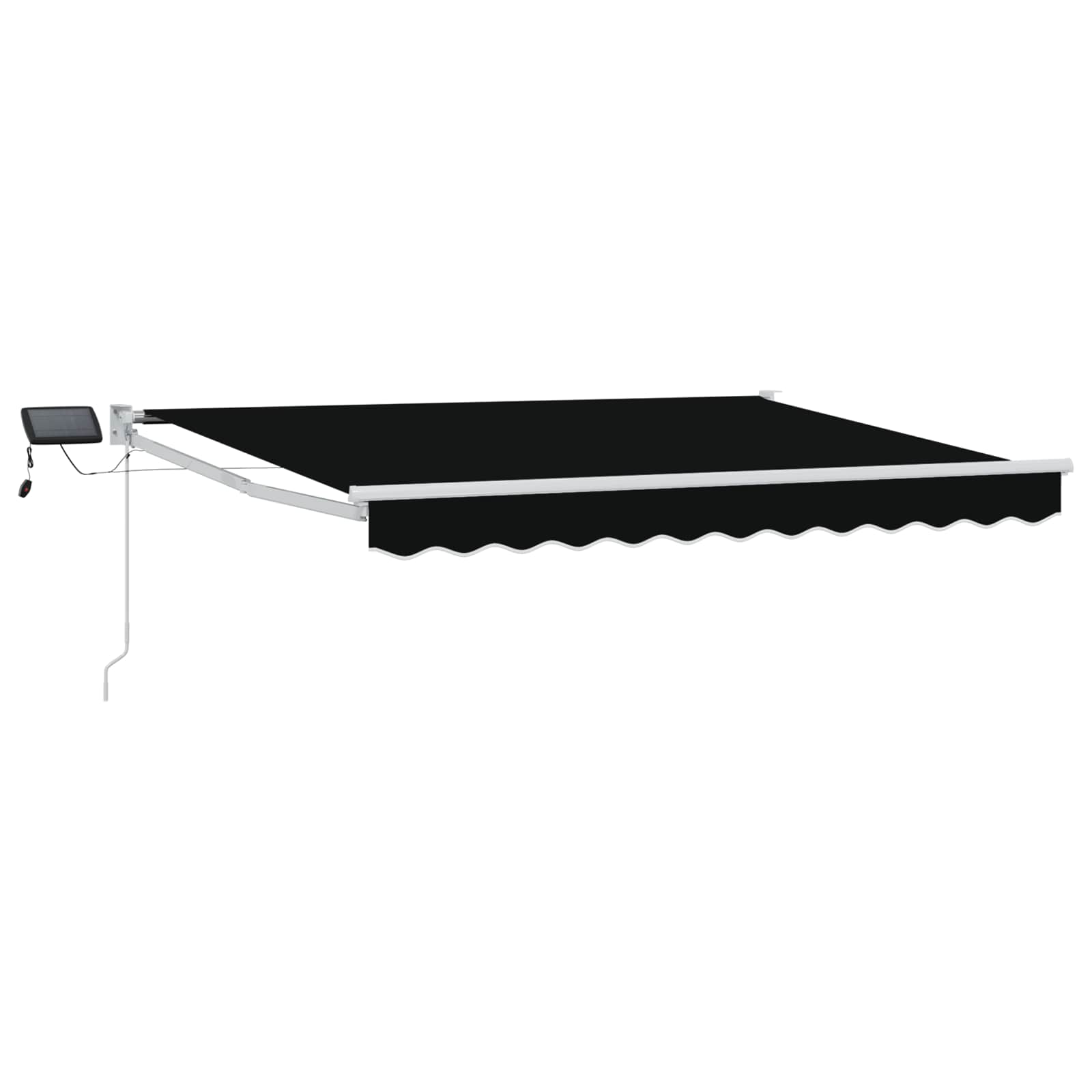 Tenda retrattile manuale con LED Nero e Bianco 3,5 x 2,5 m