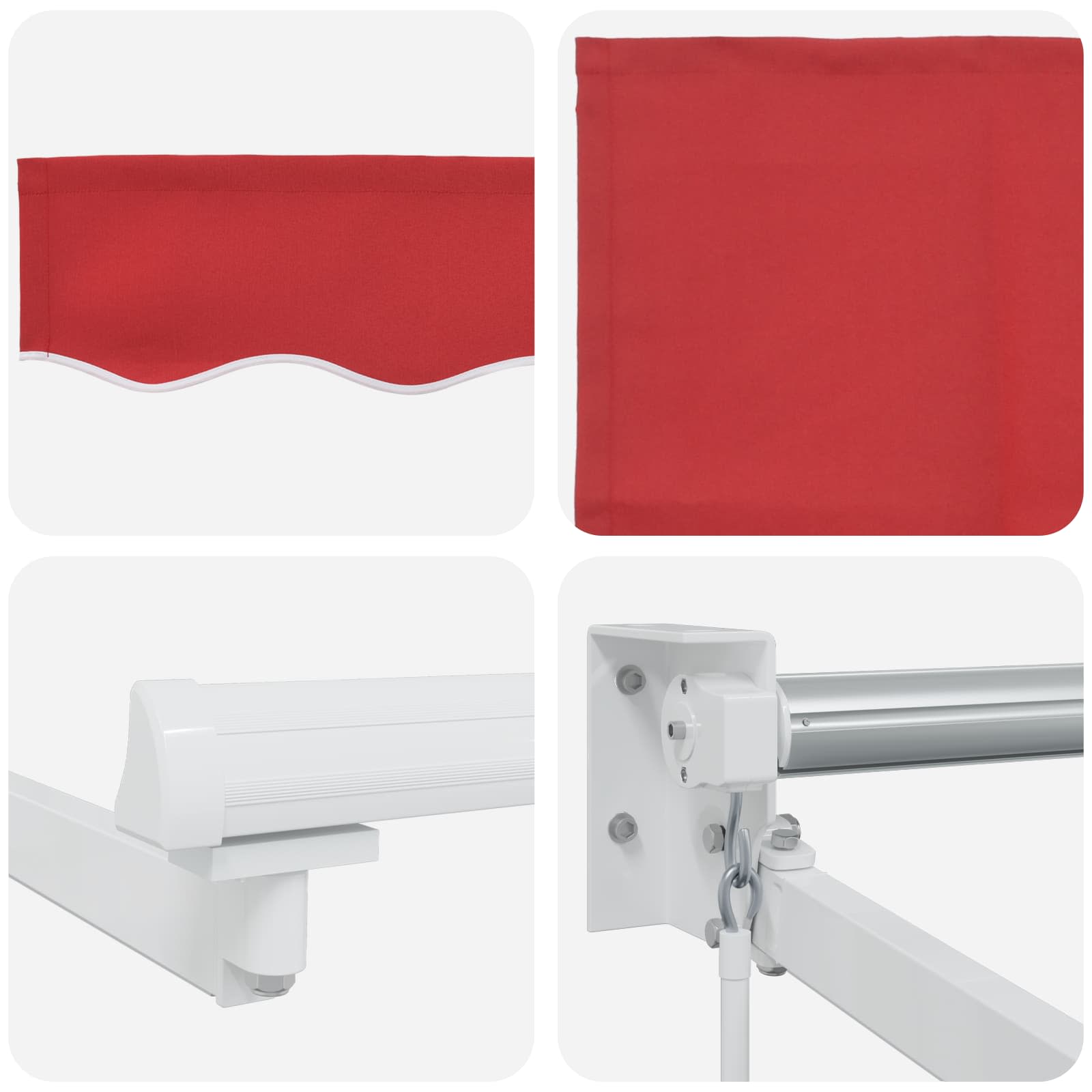 Tenda retrattile manuale con LED Rosso e Bianco 4 × 3 m