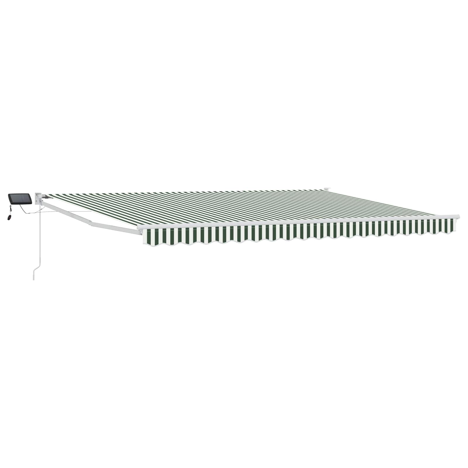 Tenda retrattile manuale con LED Verde e Bianco 4,5 × 3 m