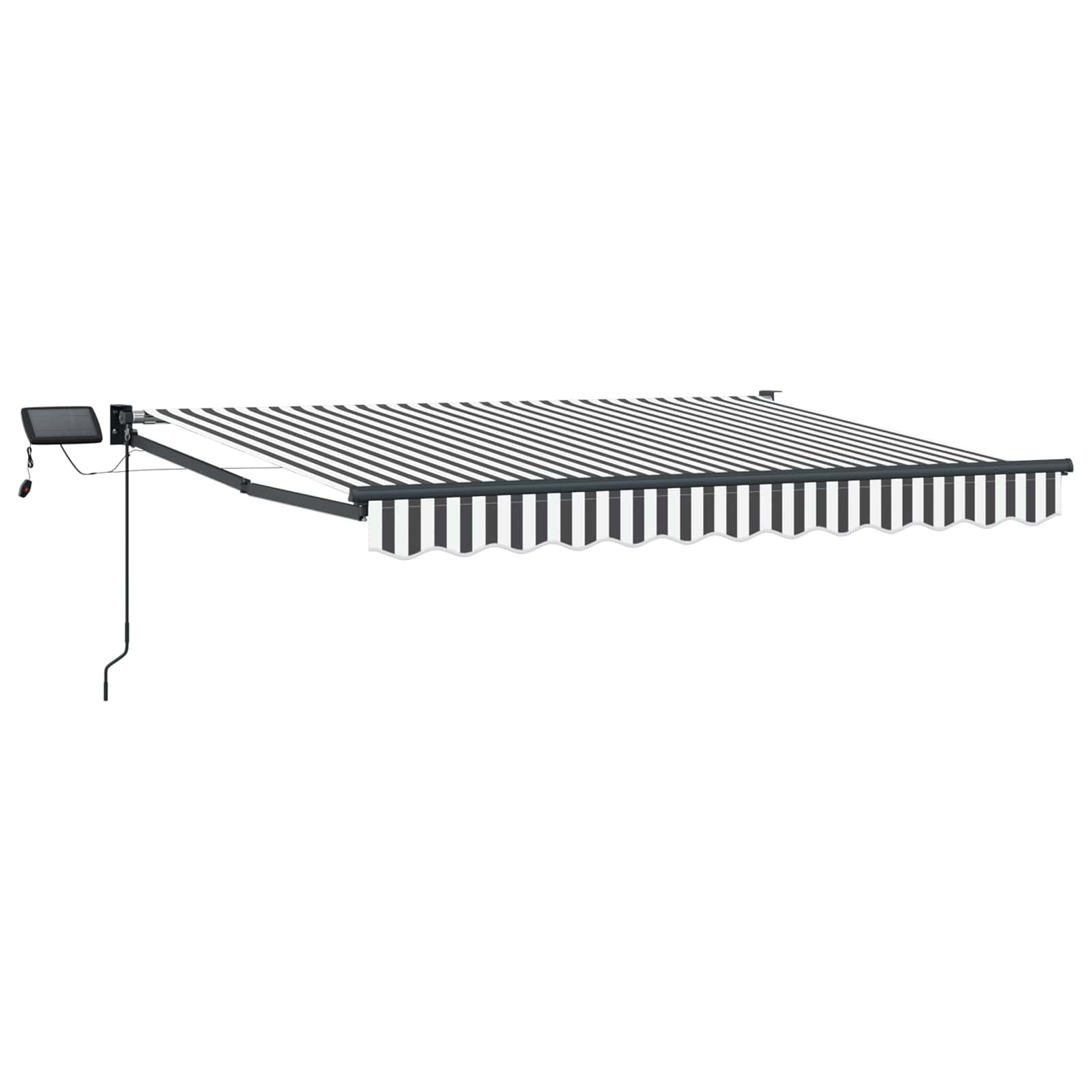 Tenda retrattile manuale con LED Antracite e Bianco 3,5 x 2 m