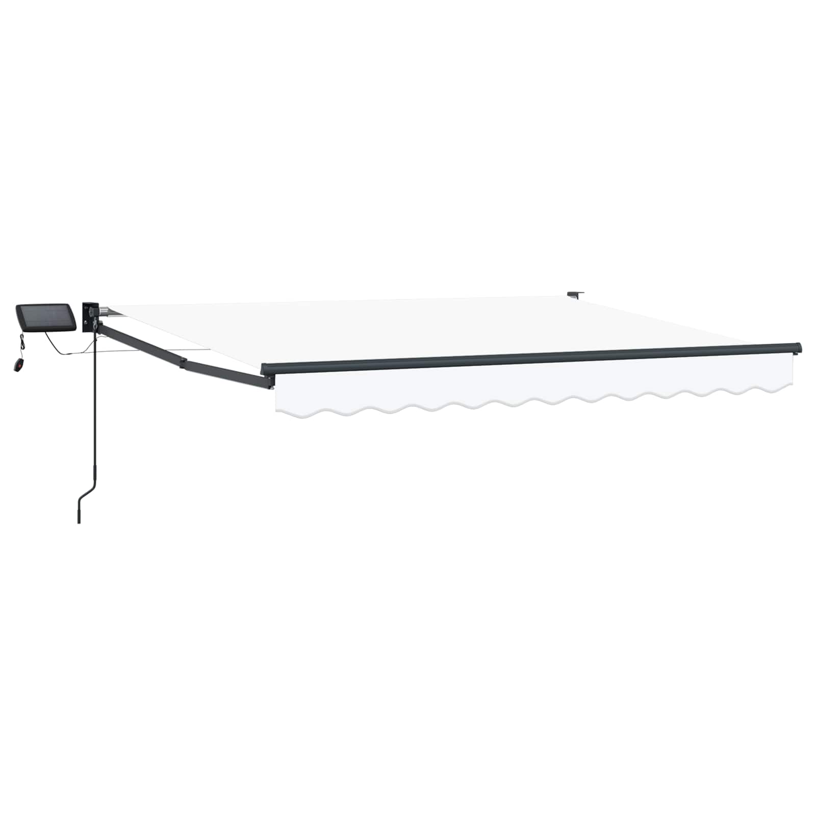 Tenda retrattile manuale con LED Bianco e Antracite 3,5 x 2 m