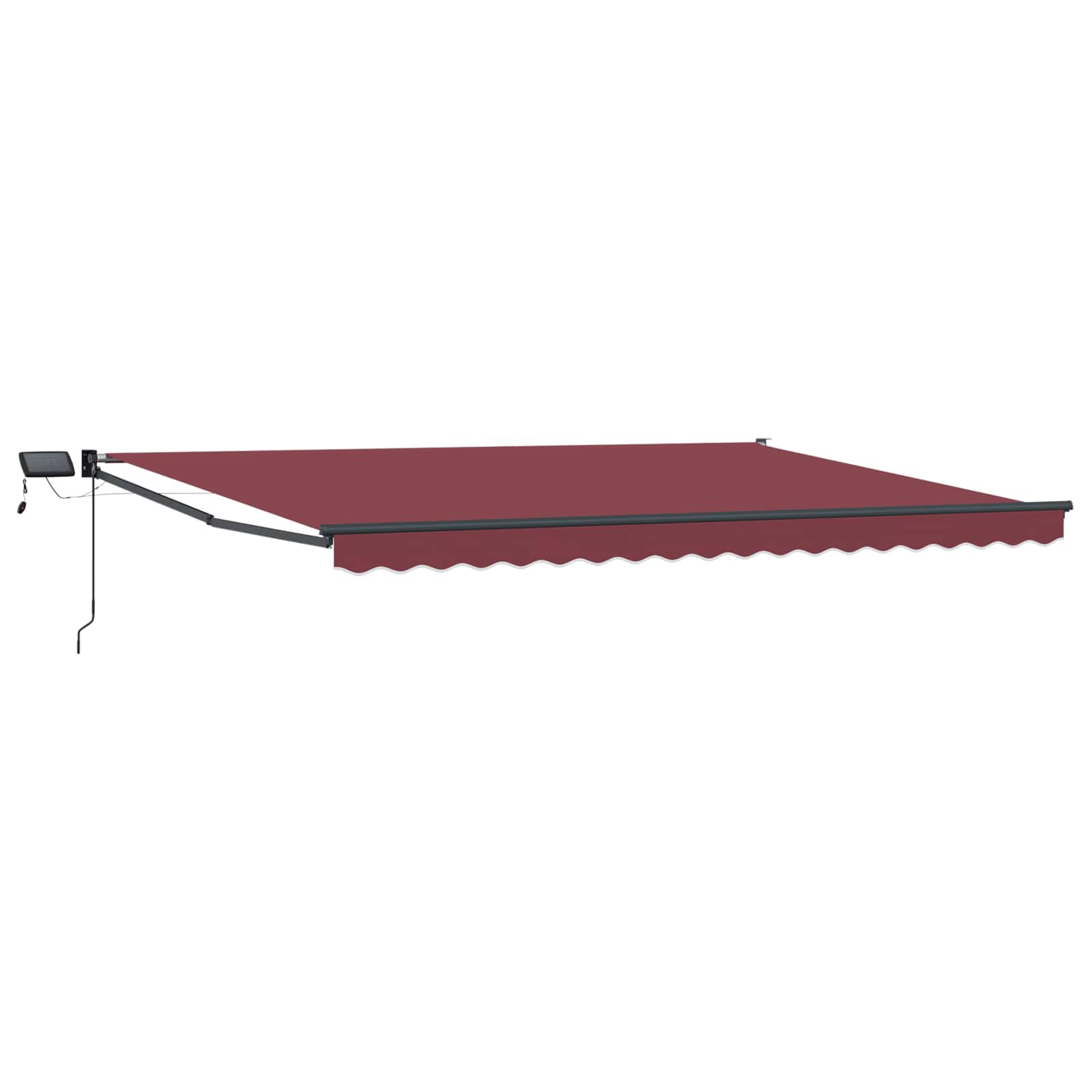 Tenda retrattile manuale con LED Borgogna e Antracite 4 x 2 m