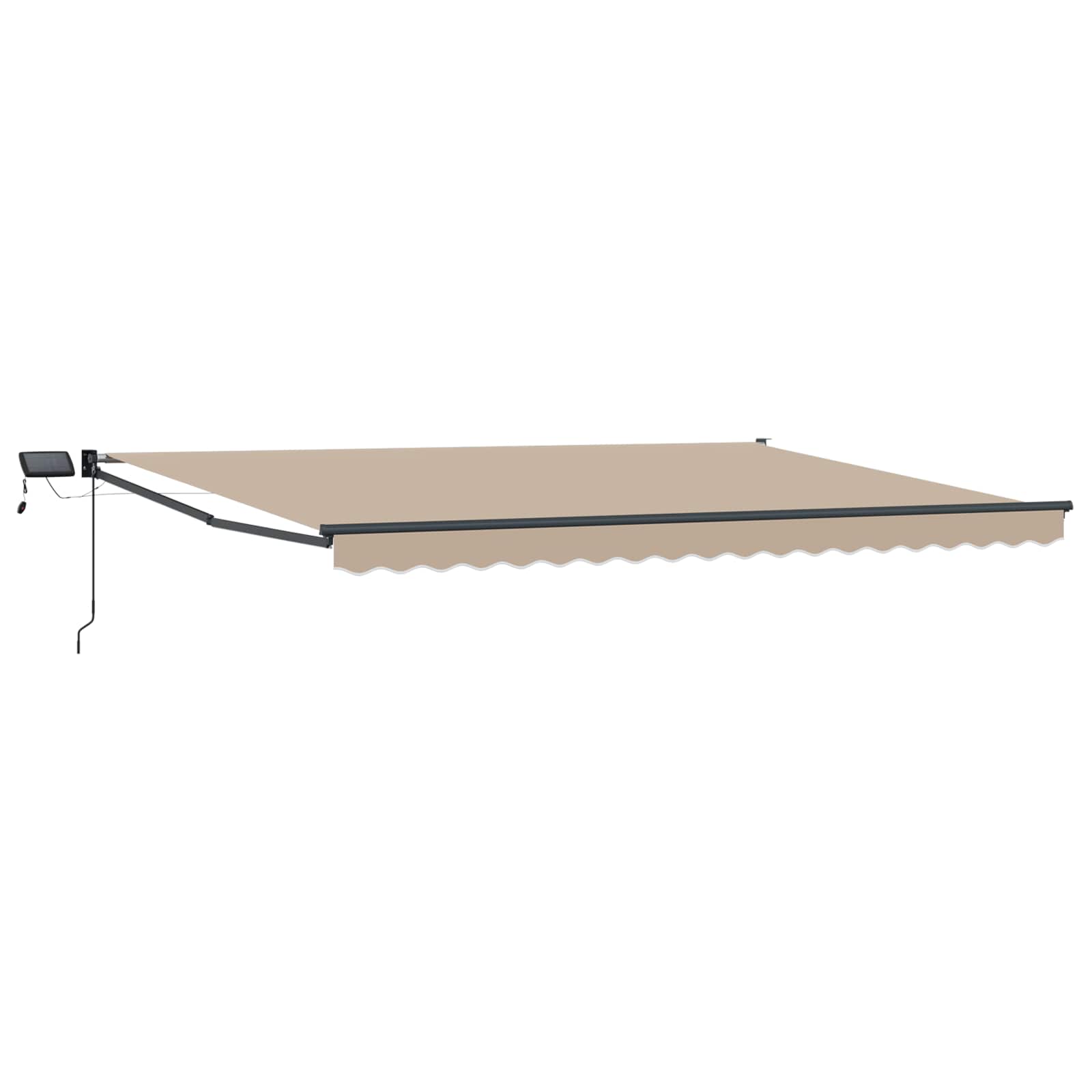 Tenda retrattile manuale con LED Beige e Antracite 4 x 2 m