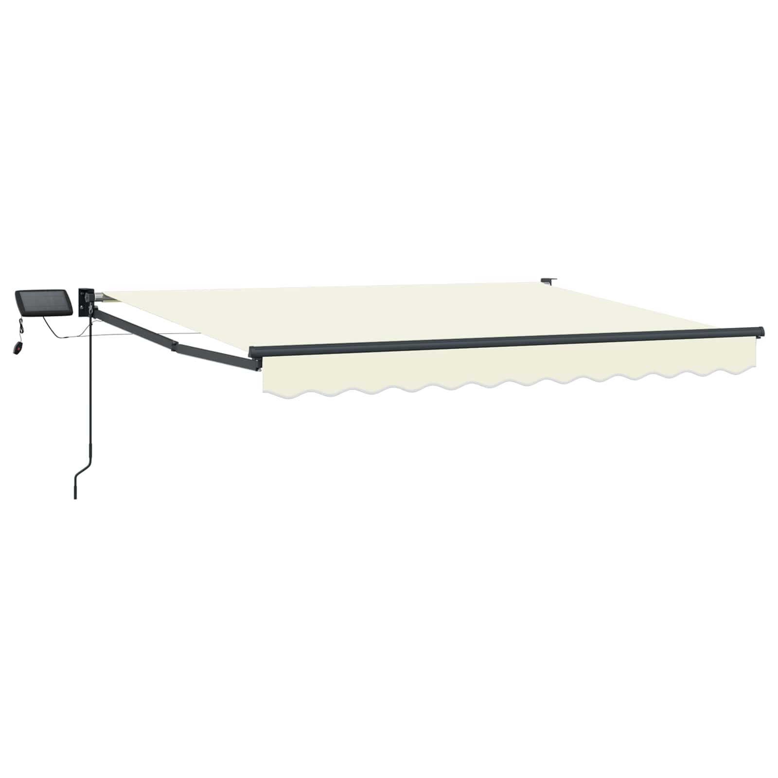 Tenda retrattile manuale con LED Crema e Antracite 3 x 2,5 m