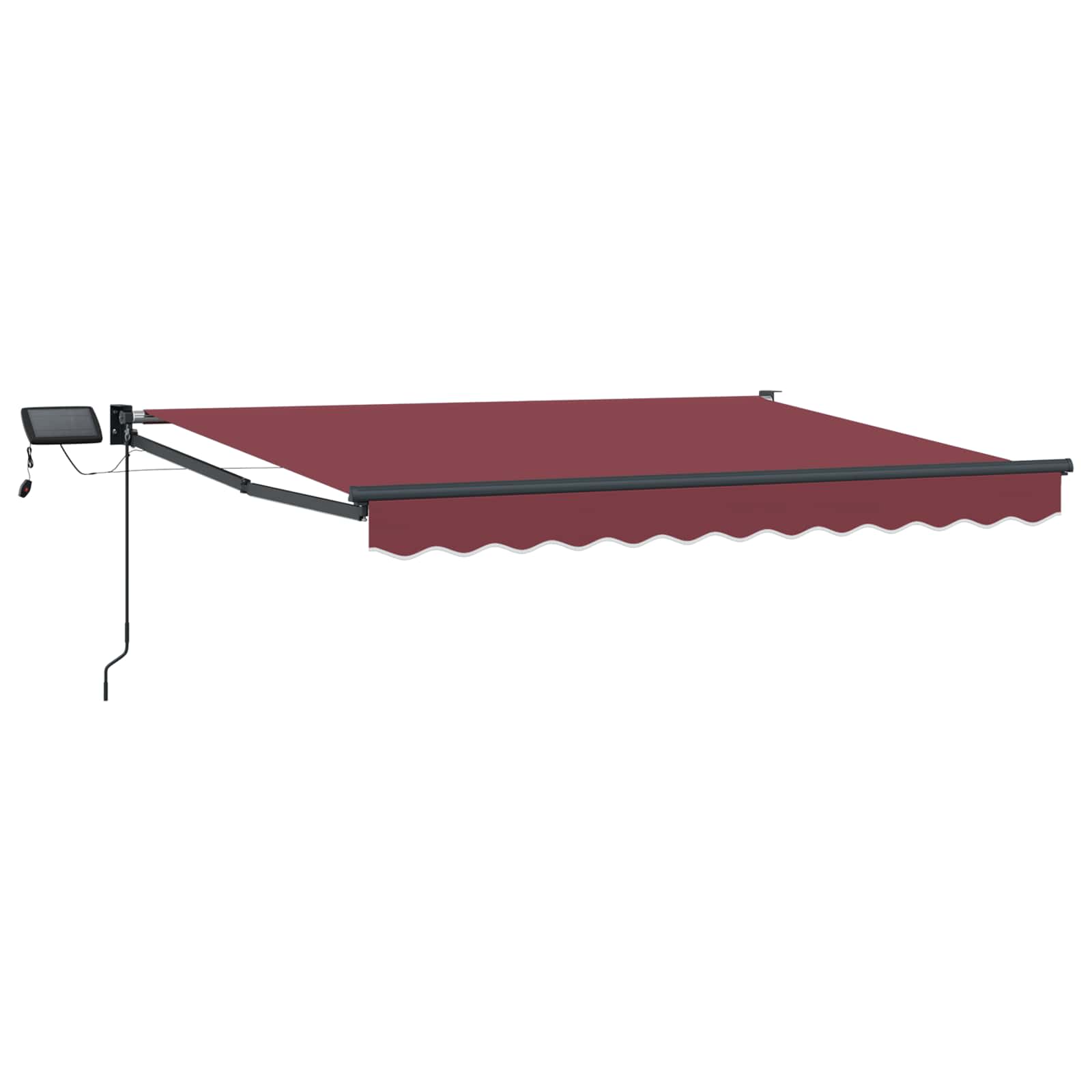 Tenda retrattile manuale con LED Borgogna e Antracite 3 x 2,5 m