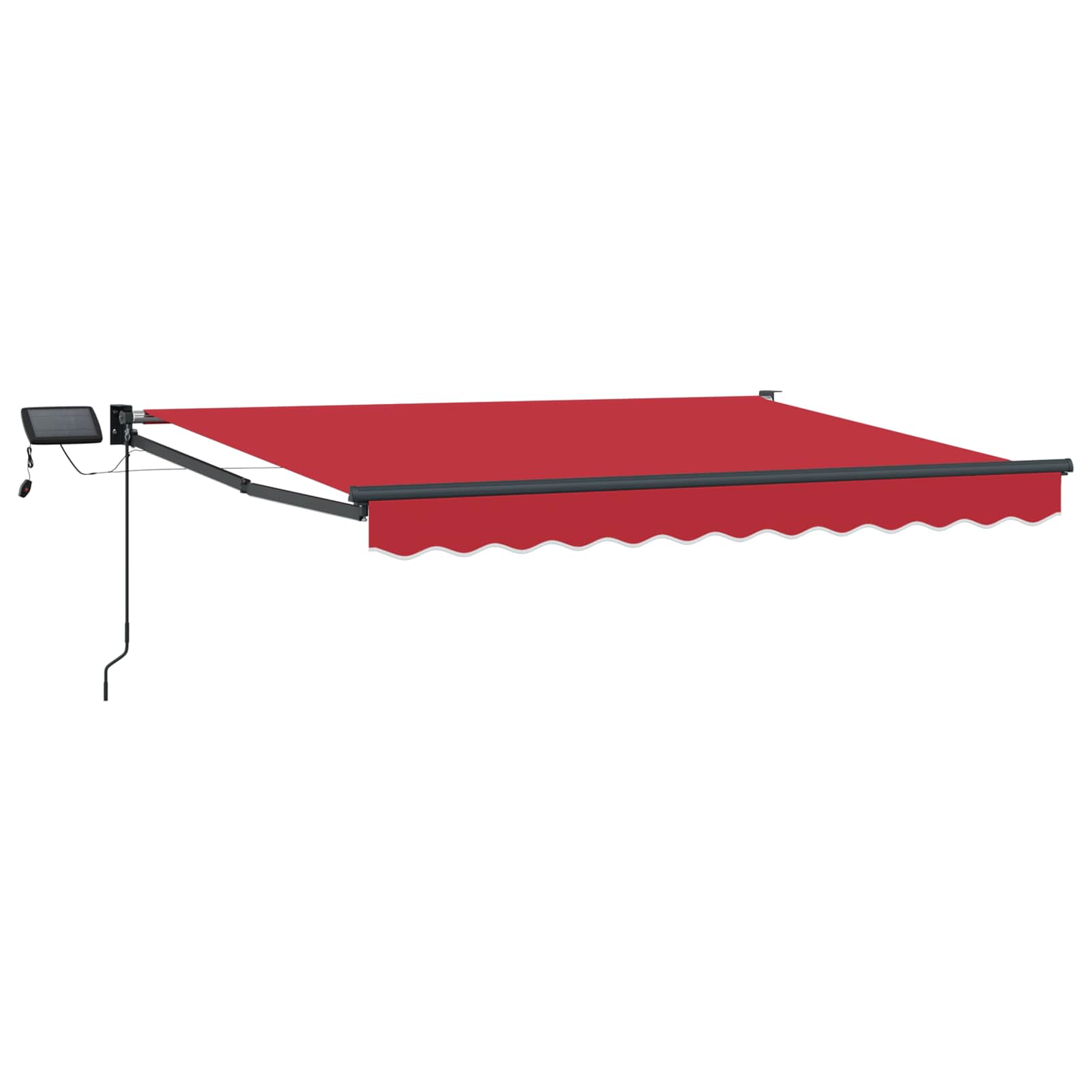 Tenda retrattile manuale con LED Rosso e Antracite 3,5 x 2,5 m
