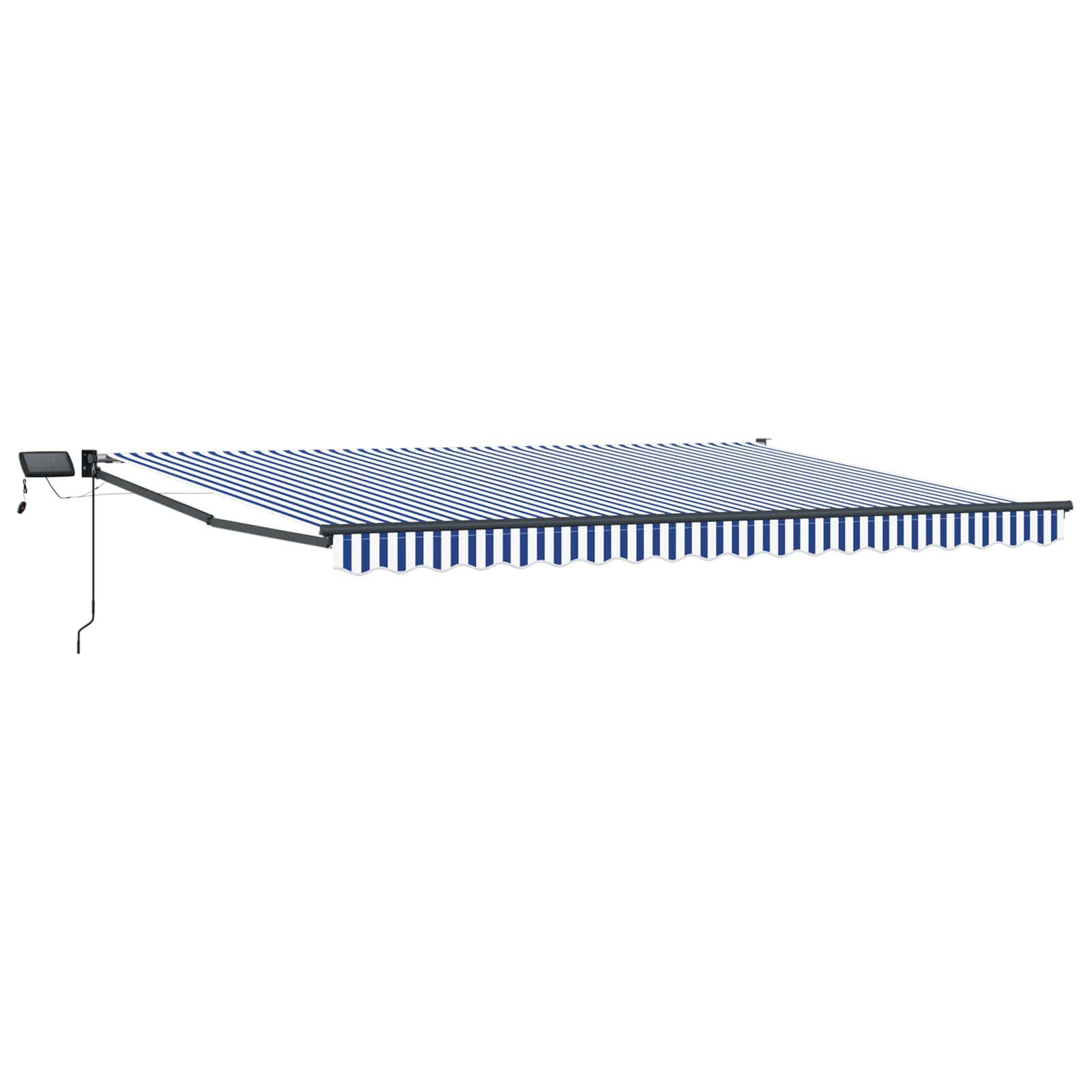 Tenda retrattile manuale con LED Blu, Bianco, Antracite 4 × 3 m