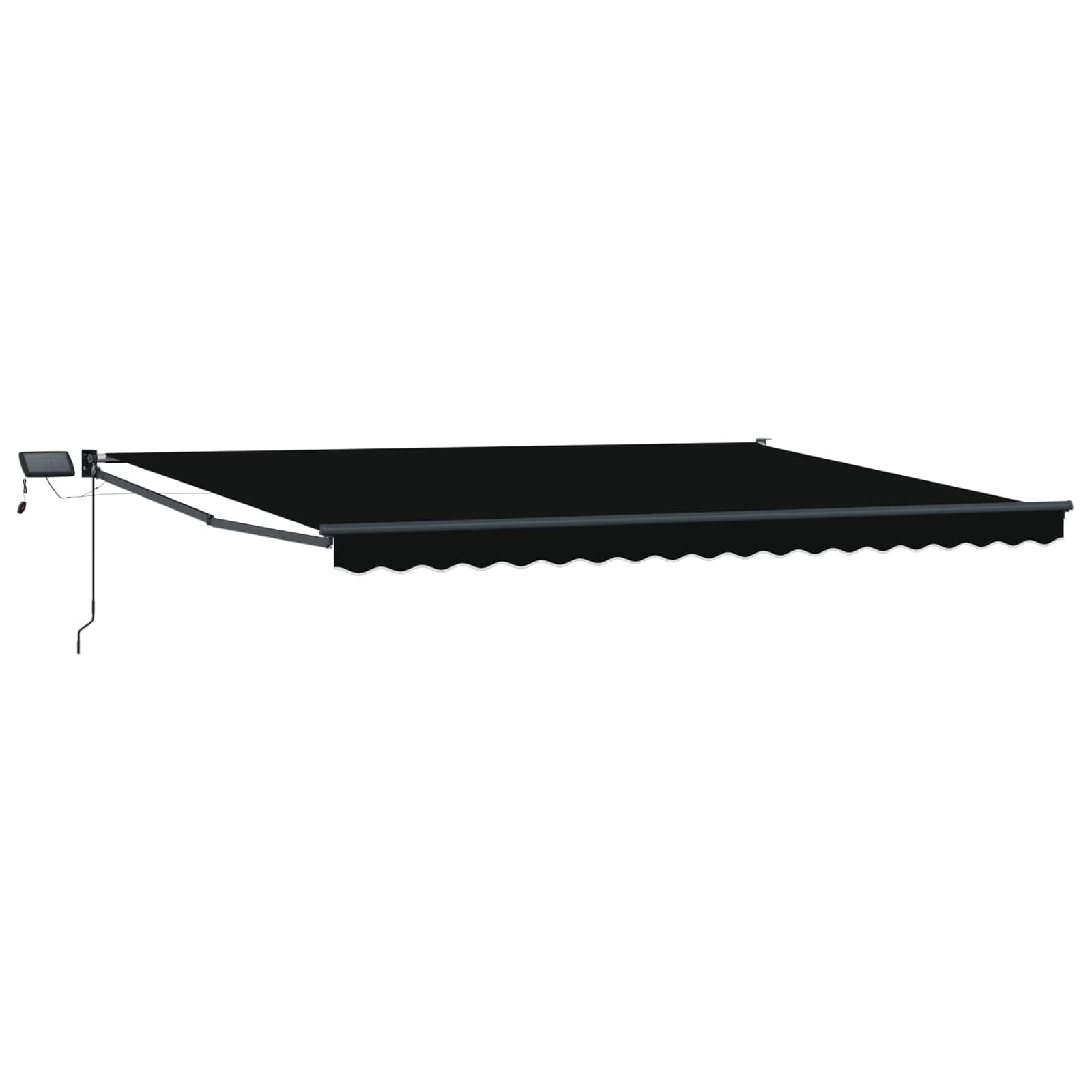 Tenda retrattile manuale con LED Nero e antracite 4 × 3 m