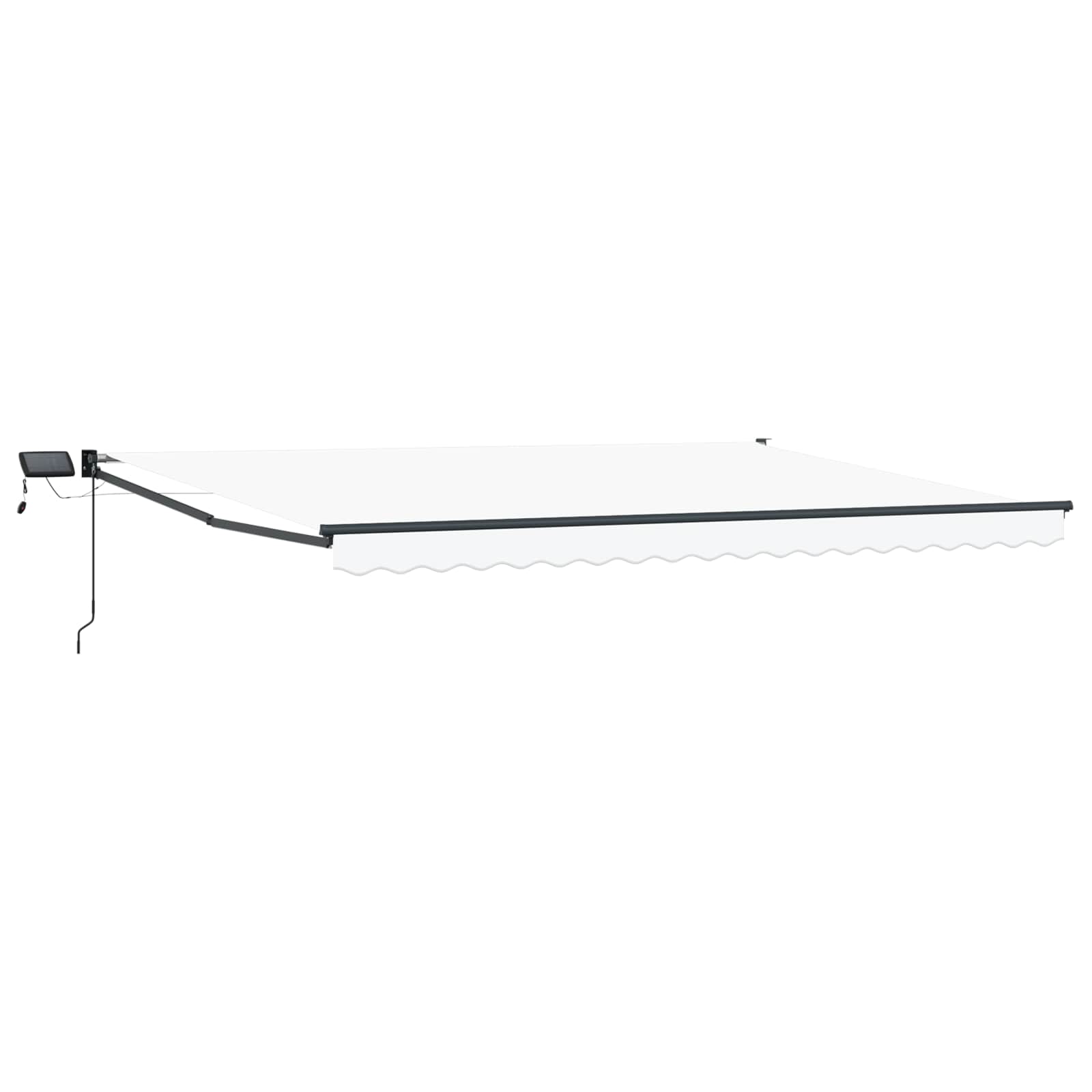 Tenda retrattile manuale con LED Bianco e Antracite 4 × 3 m