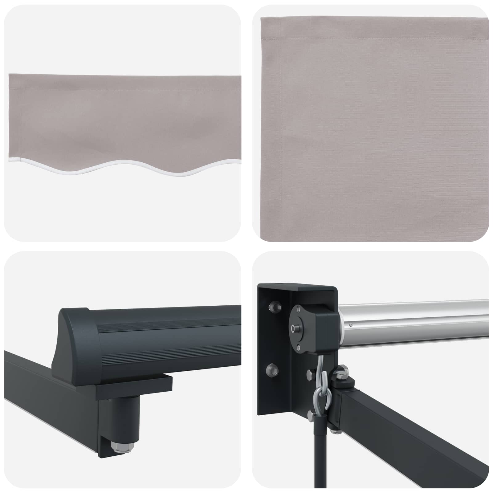 Tenda retrattile manuale con LED 4 × 3 m