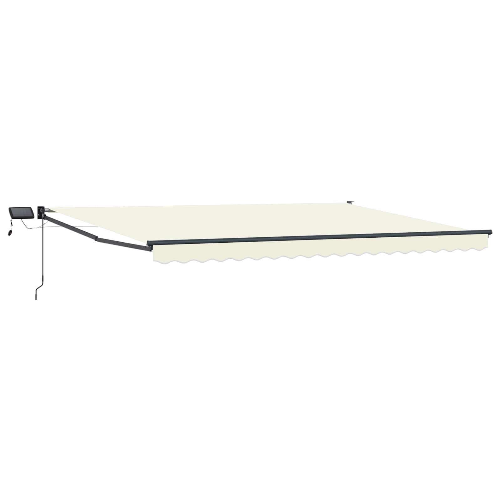 Tenda retrattile manuale con LED Crema e Antracite 5 x 3 m