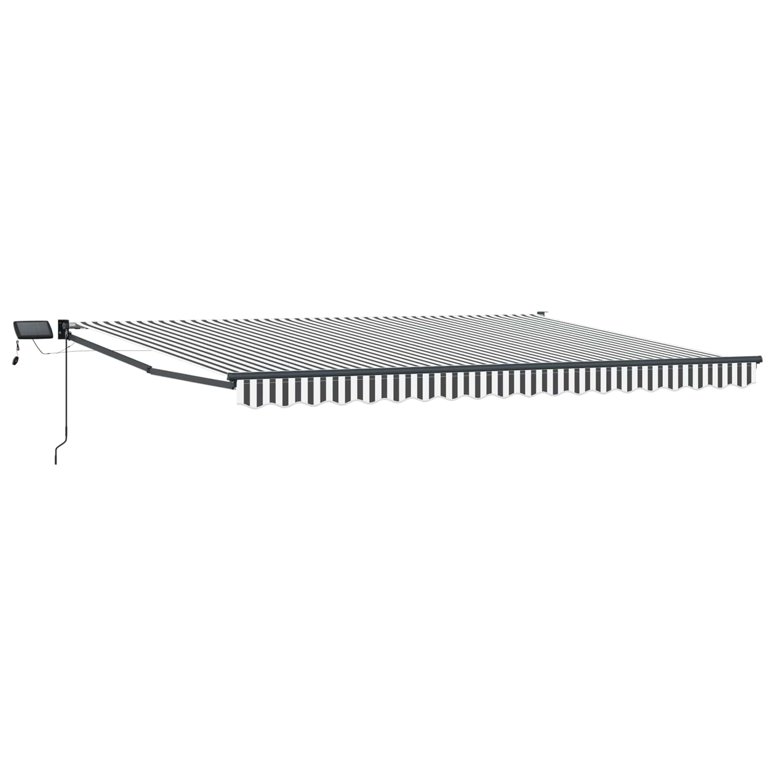 Tenda retrattile manuale con LED Antracite e Bianco 5 x 3 m