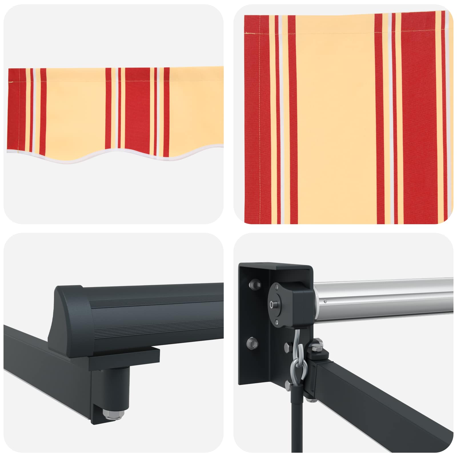 Tenda retrattile manuale con LED Multicolore 5 x 3 m