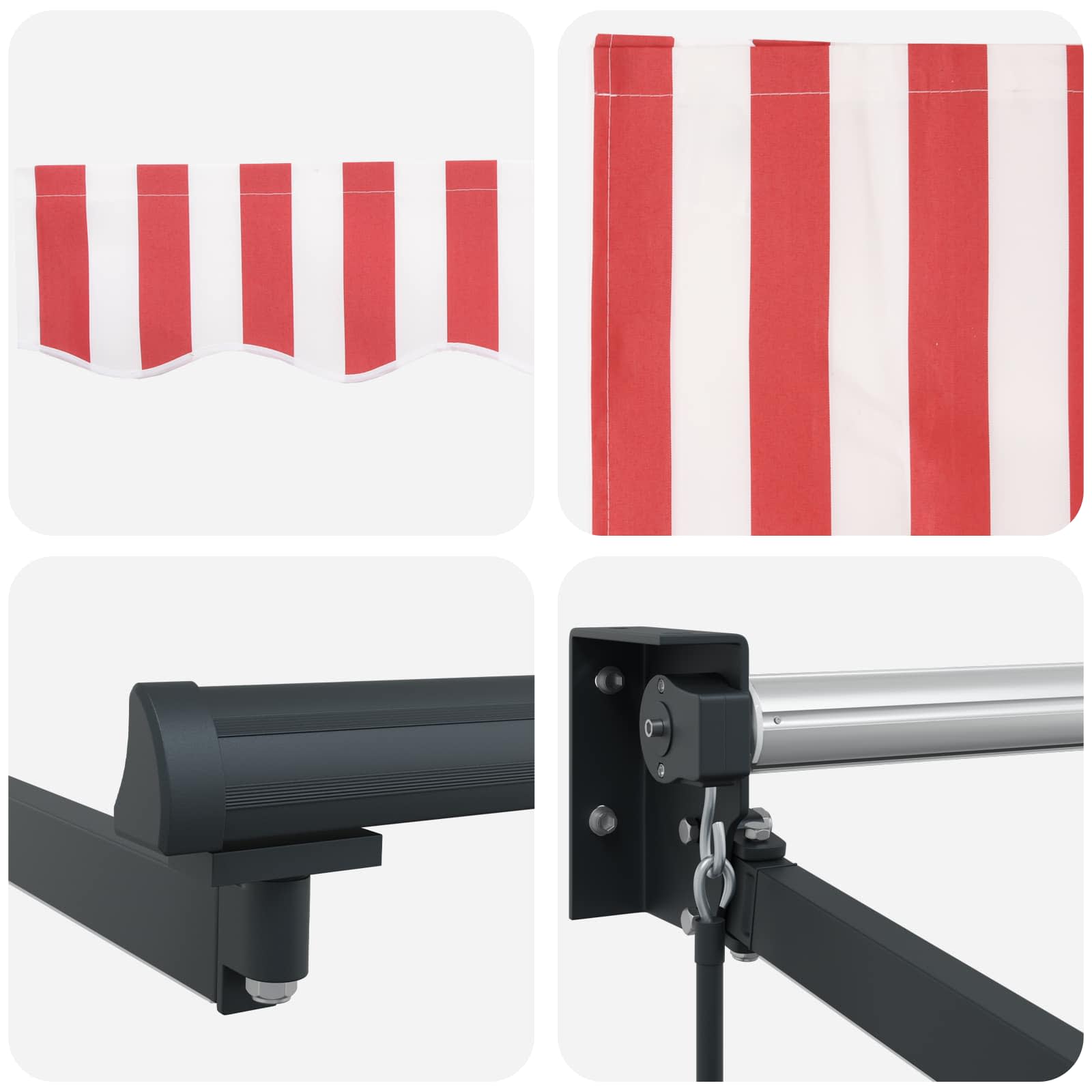 Tenda retrattile manuale con LED 5 x 3 m