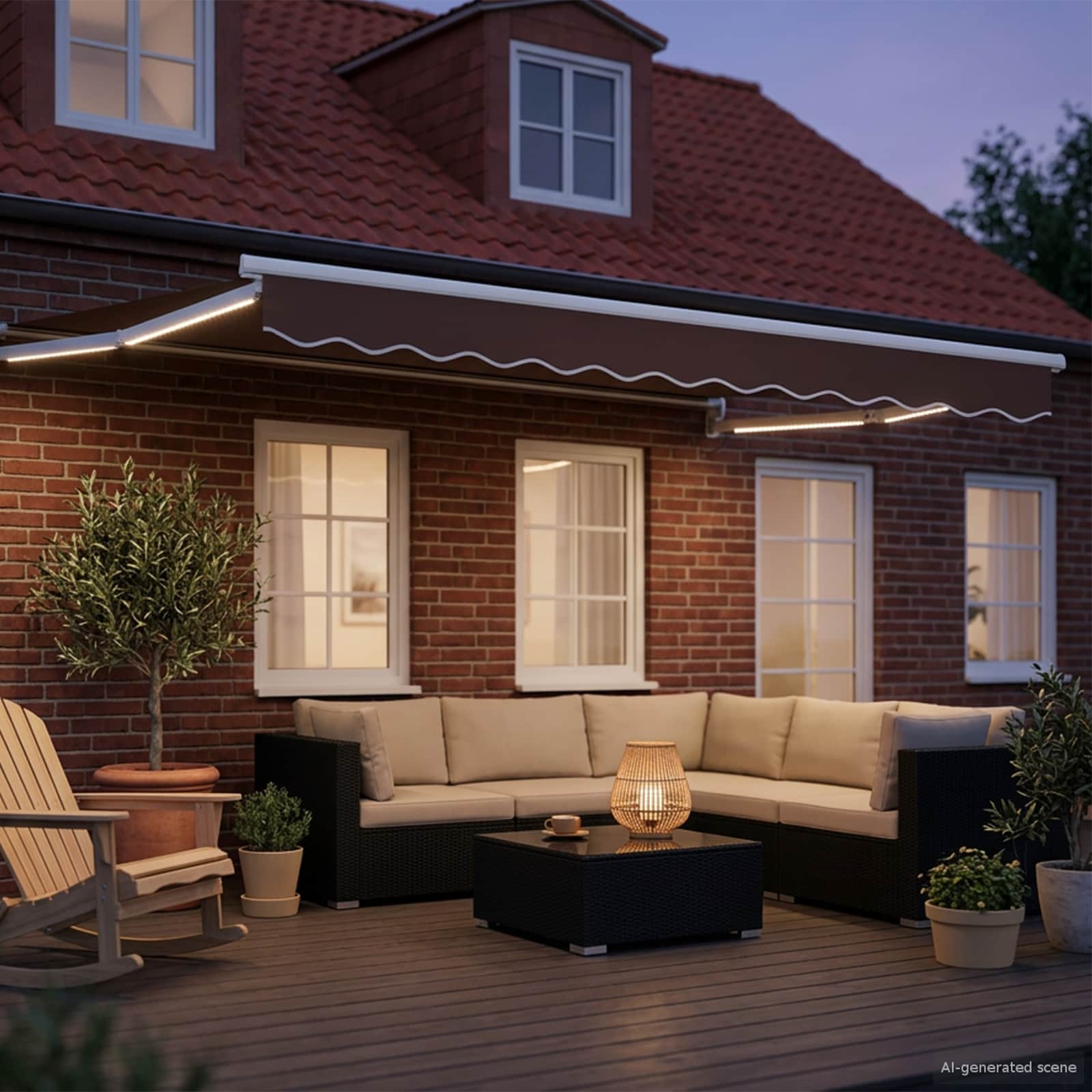 Tettuccio Elettrico Retrattile Marrone 2,5 x 2 m