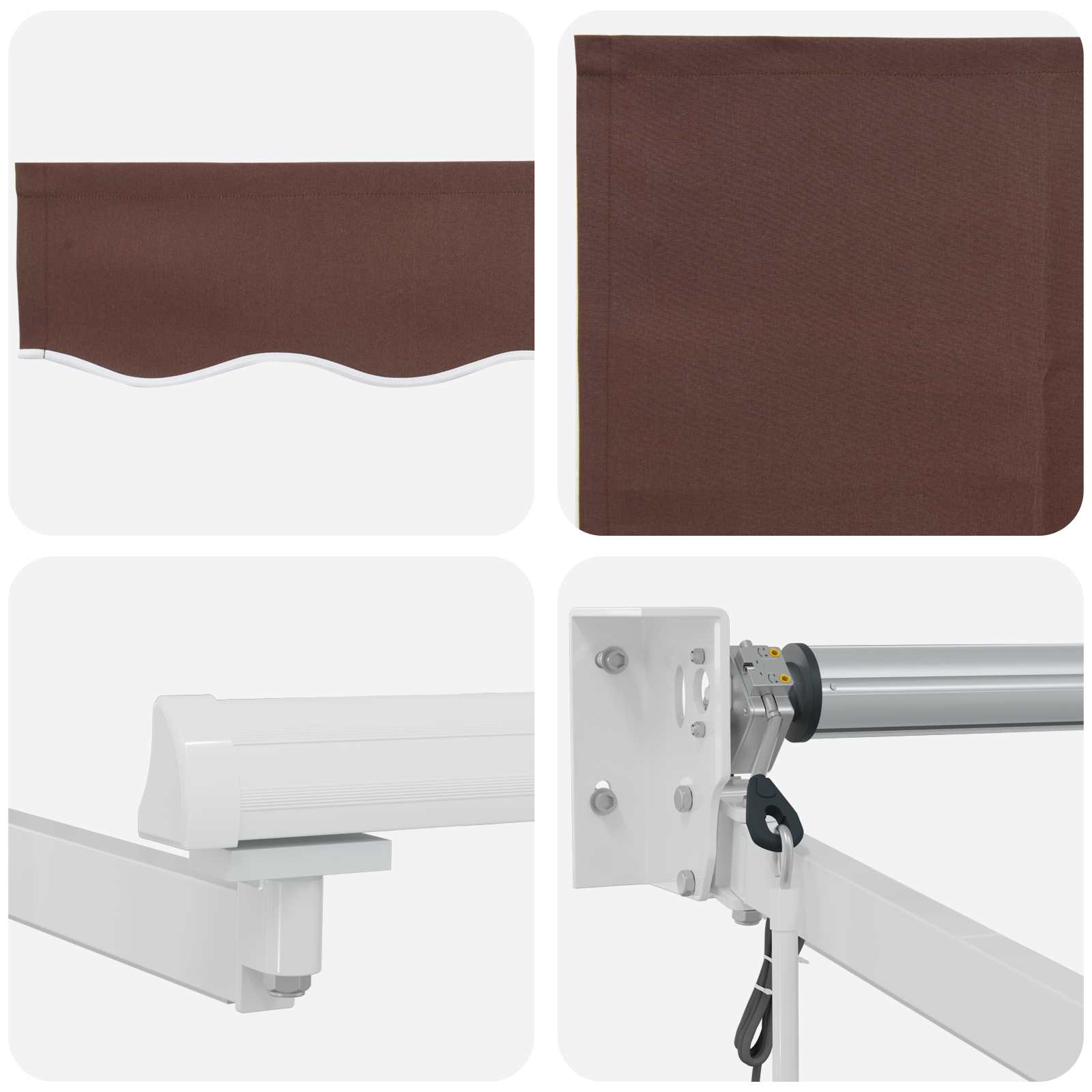 Tettuccio Elettrico Retrattile Marrone 2,5 x 2 m