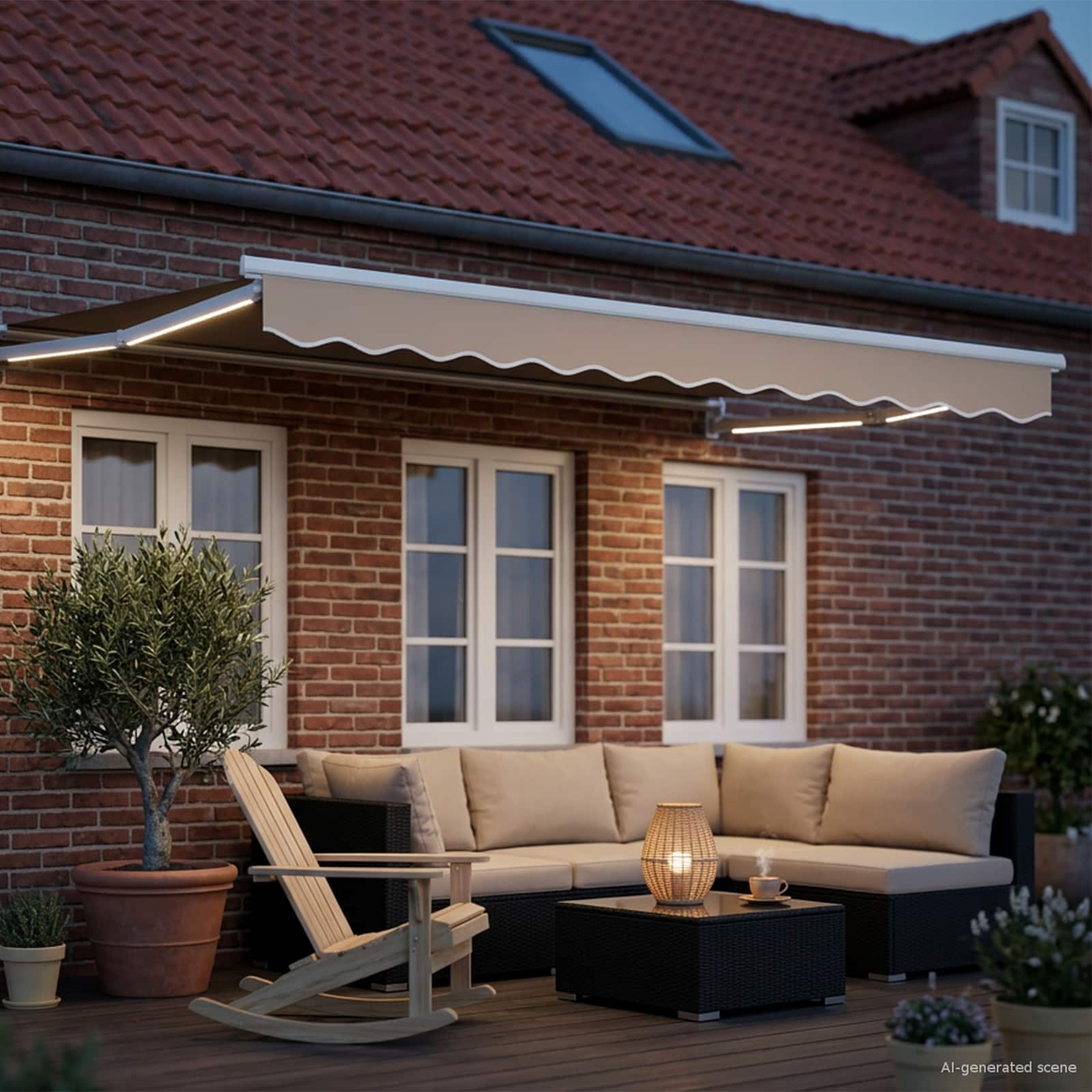 Tettuccio Elettrico Retrattile Beige 2,5 x 2 m