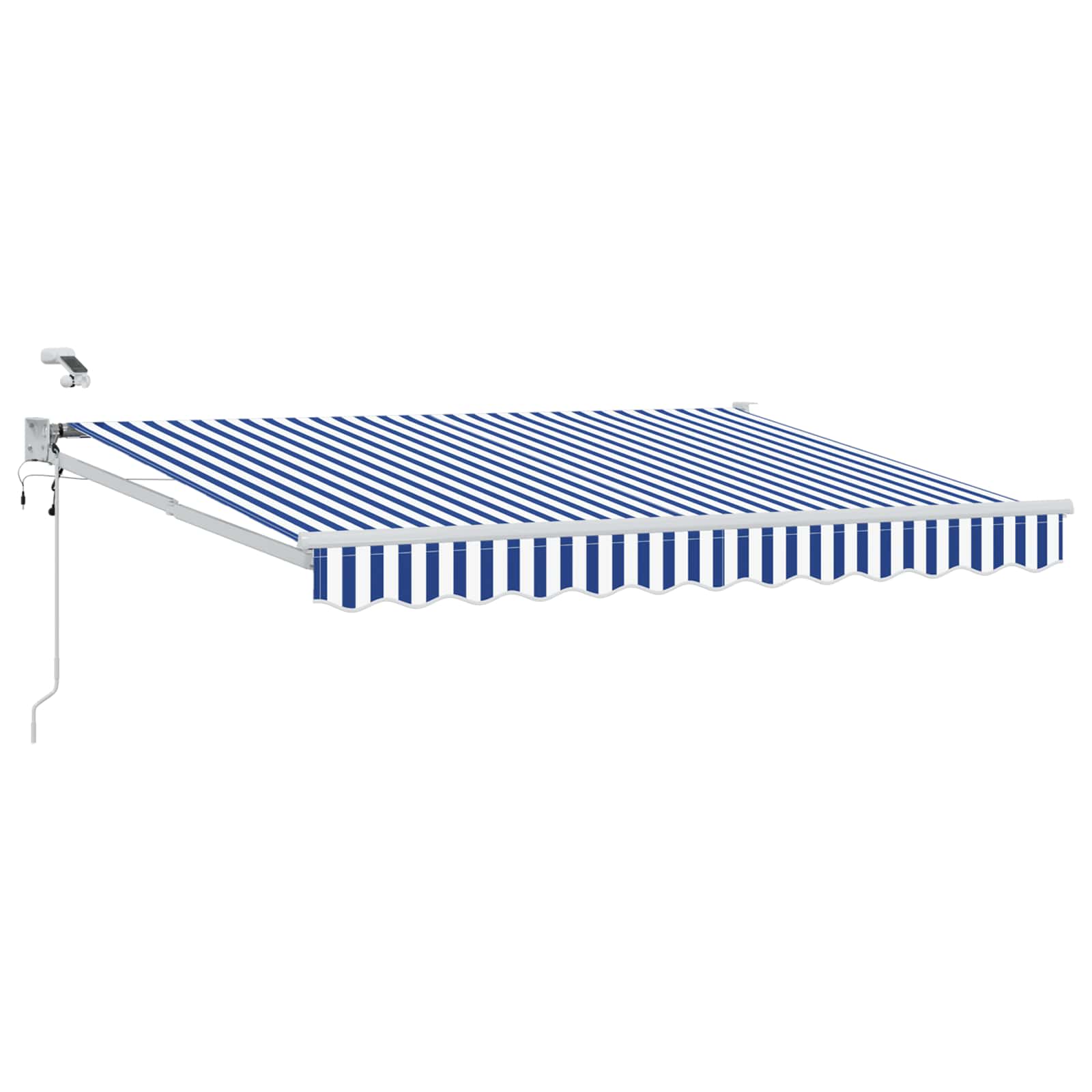 Tettuccio Elettrico Retrattile Blu e Bianco 3,5 x 2 m