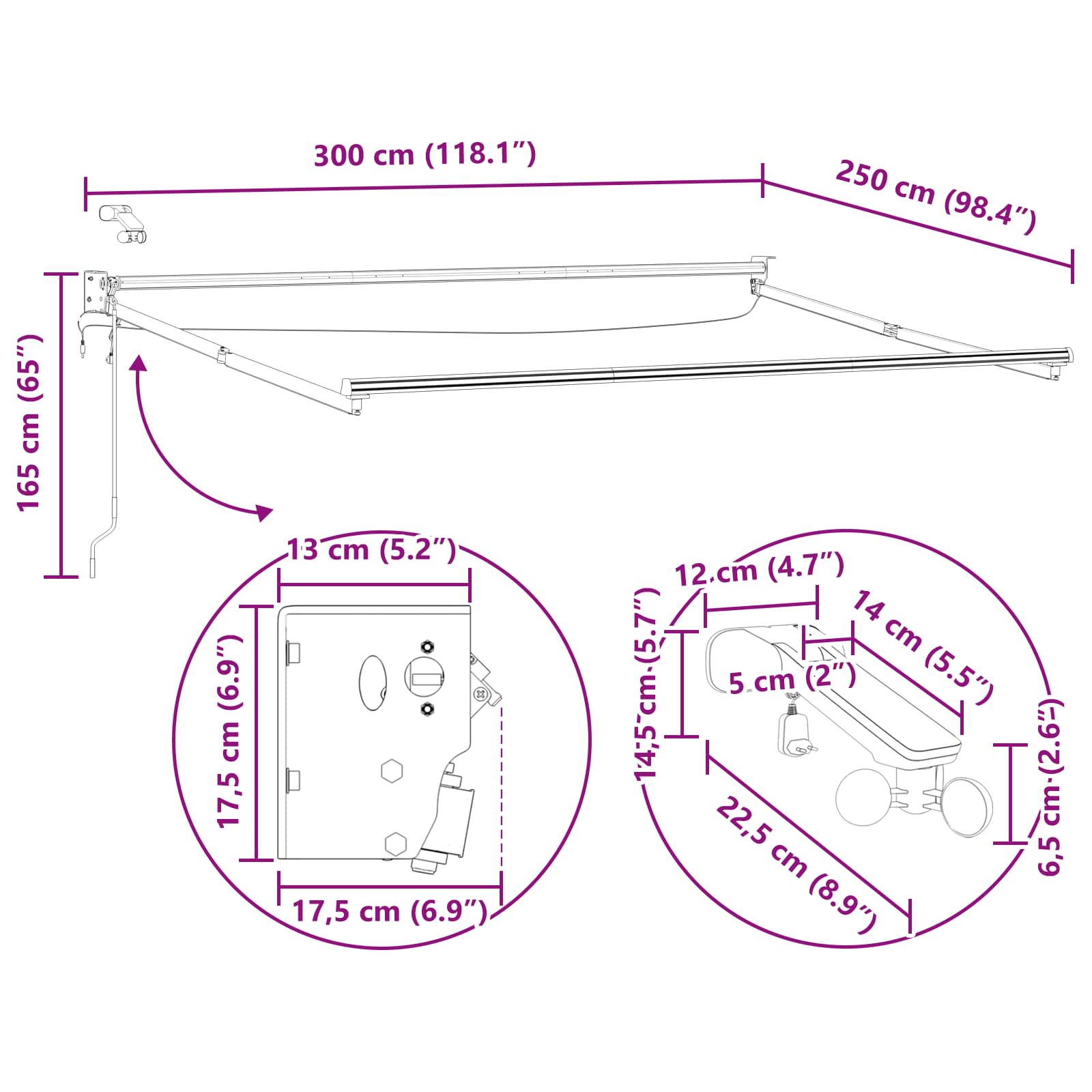 Tettuccio Elettrico Retrattile Crema 3 x 2,5 m