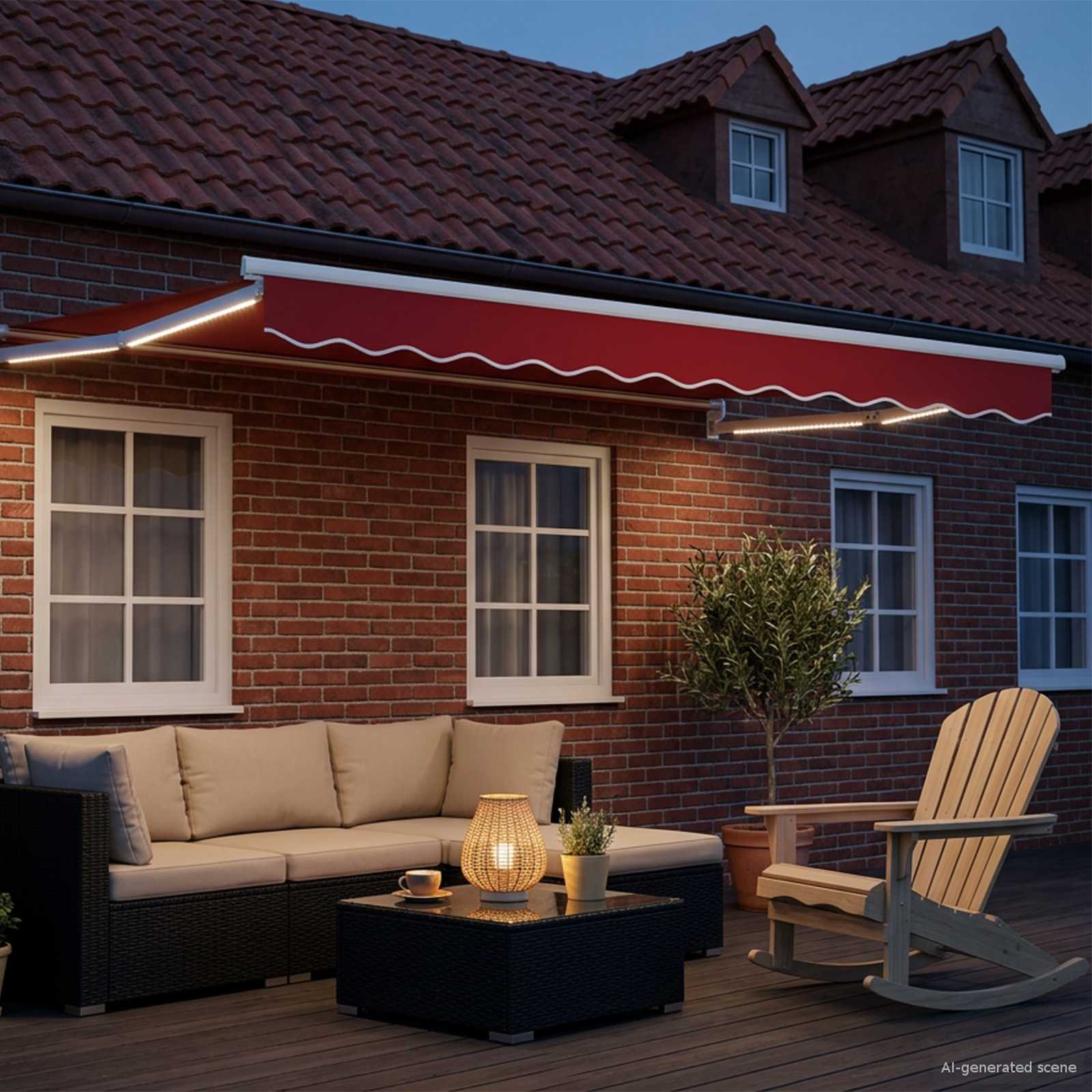 Tettuccio Elettrico Retrattile Rosso 3 x 2,5 m