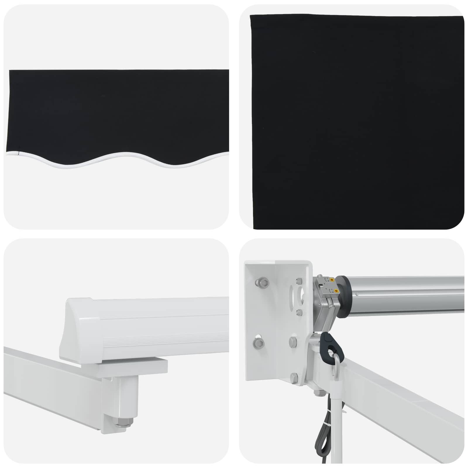 Tettuccio Elettrico Retrattile Nero 3,5 x 2,5 m