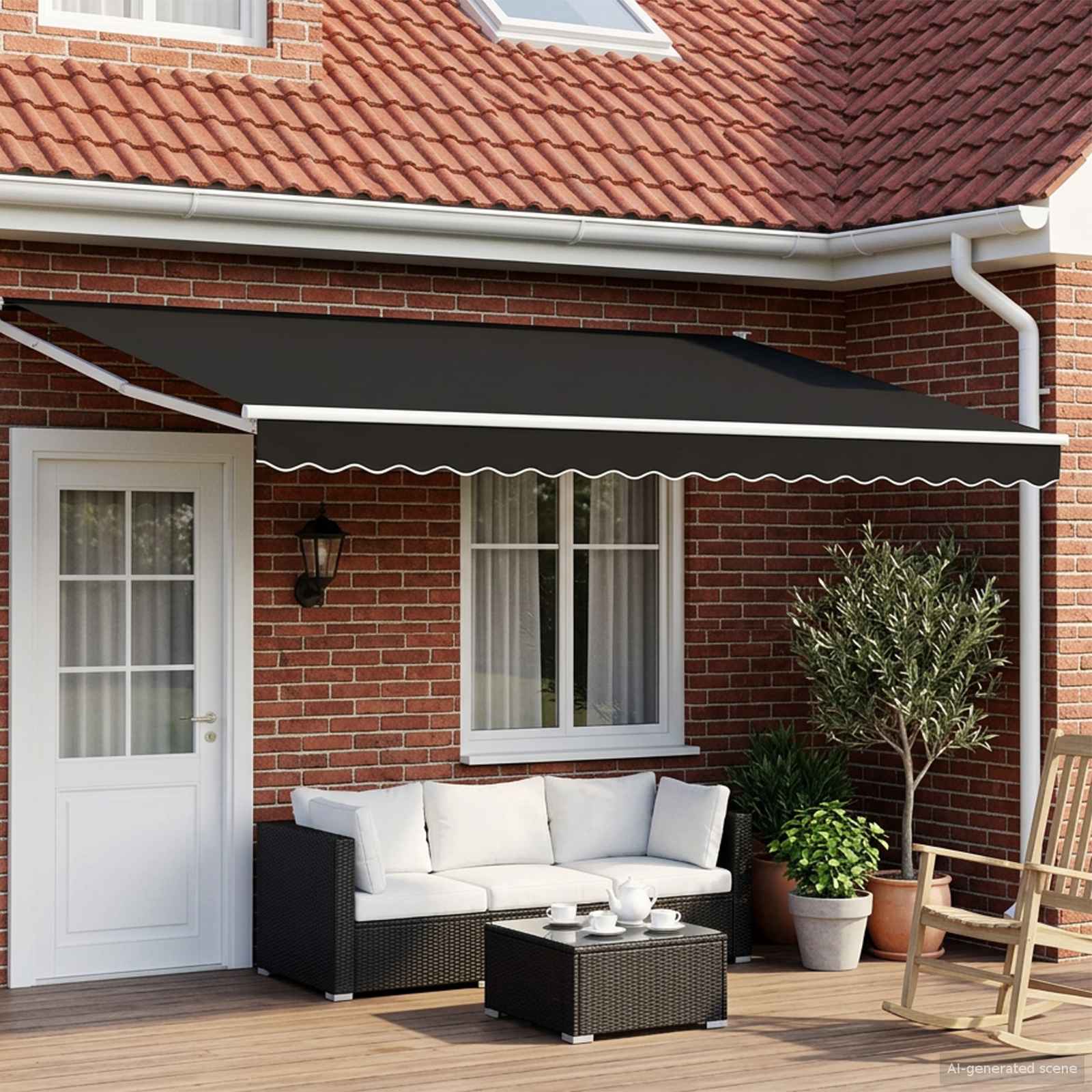 Tettuccio Elettrico Retrattile Nero 4 × 3 m