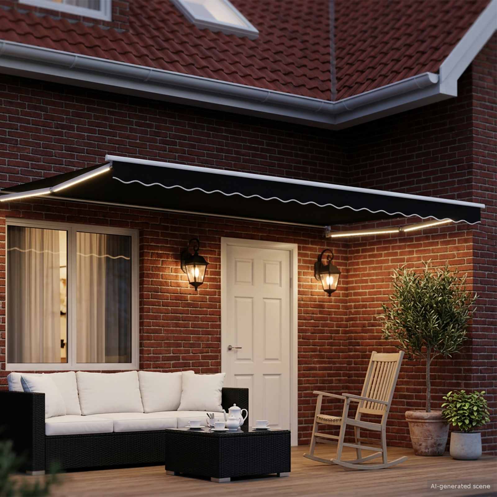 Tettuccio Elettrico Retrattile Nero 4 × 3 m