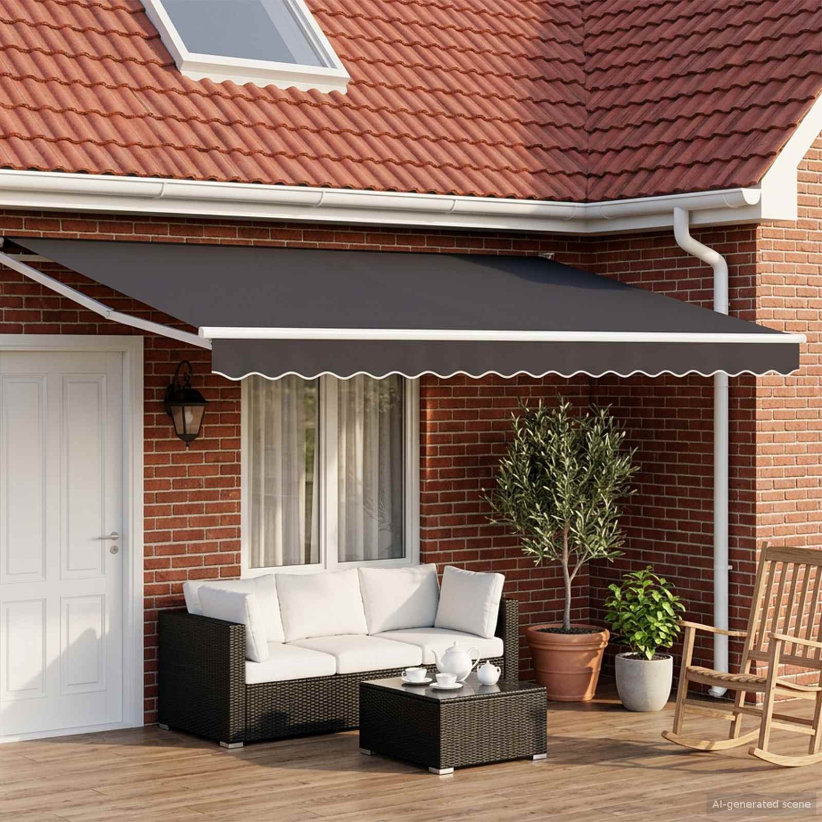 Tettuccio Elettrico Retrattile Antracite 4,5 × 3 m