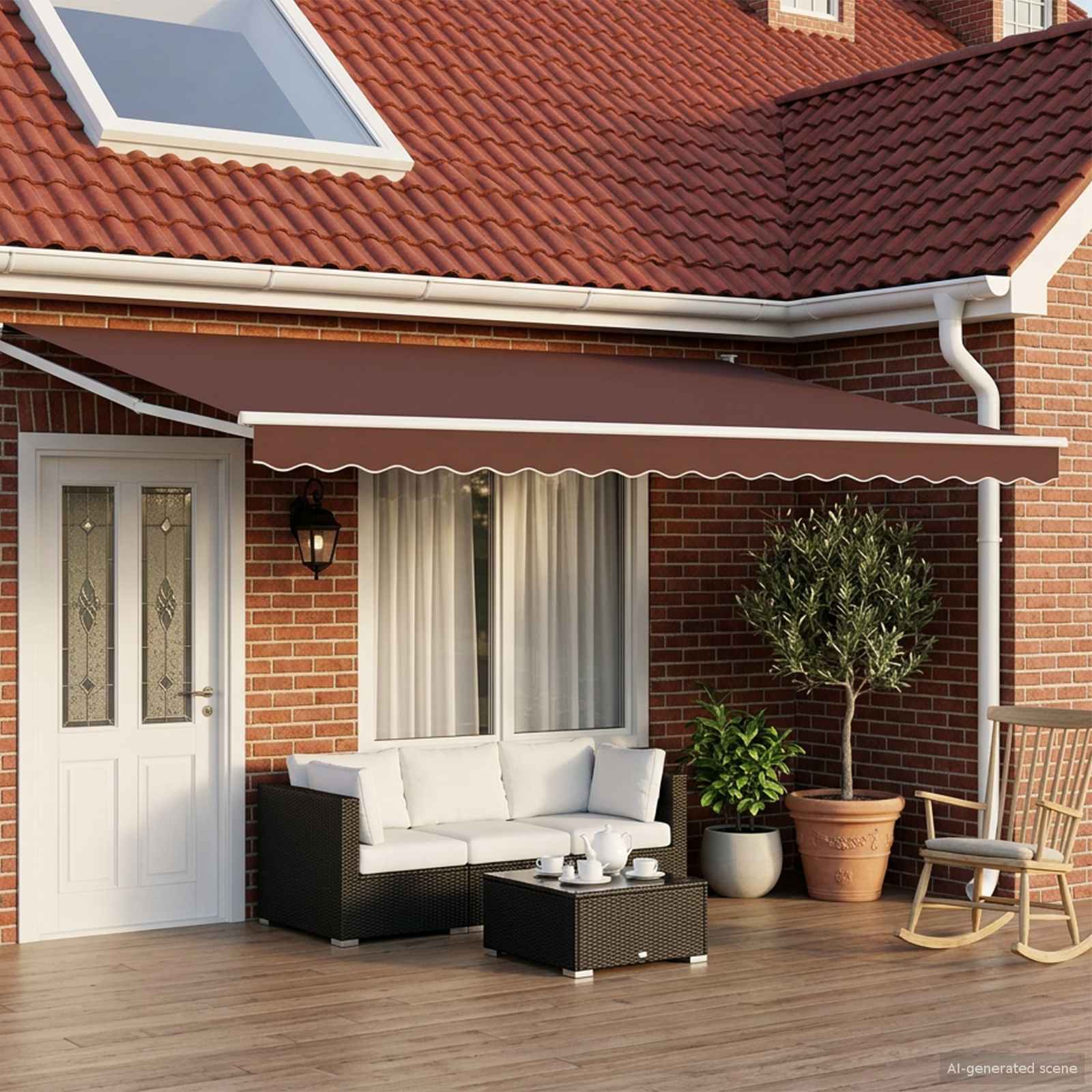 Tettuccio Elettrico Retrattile Marrone 5 x 3 m