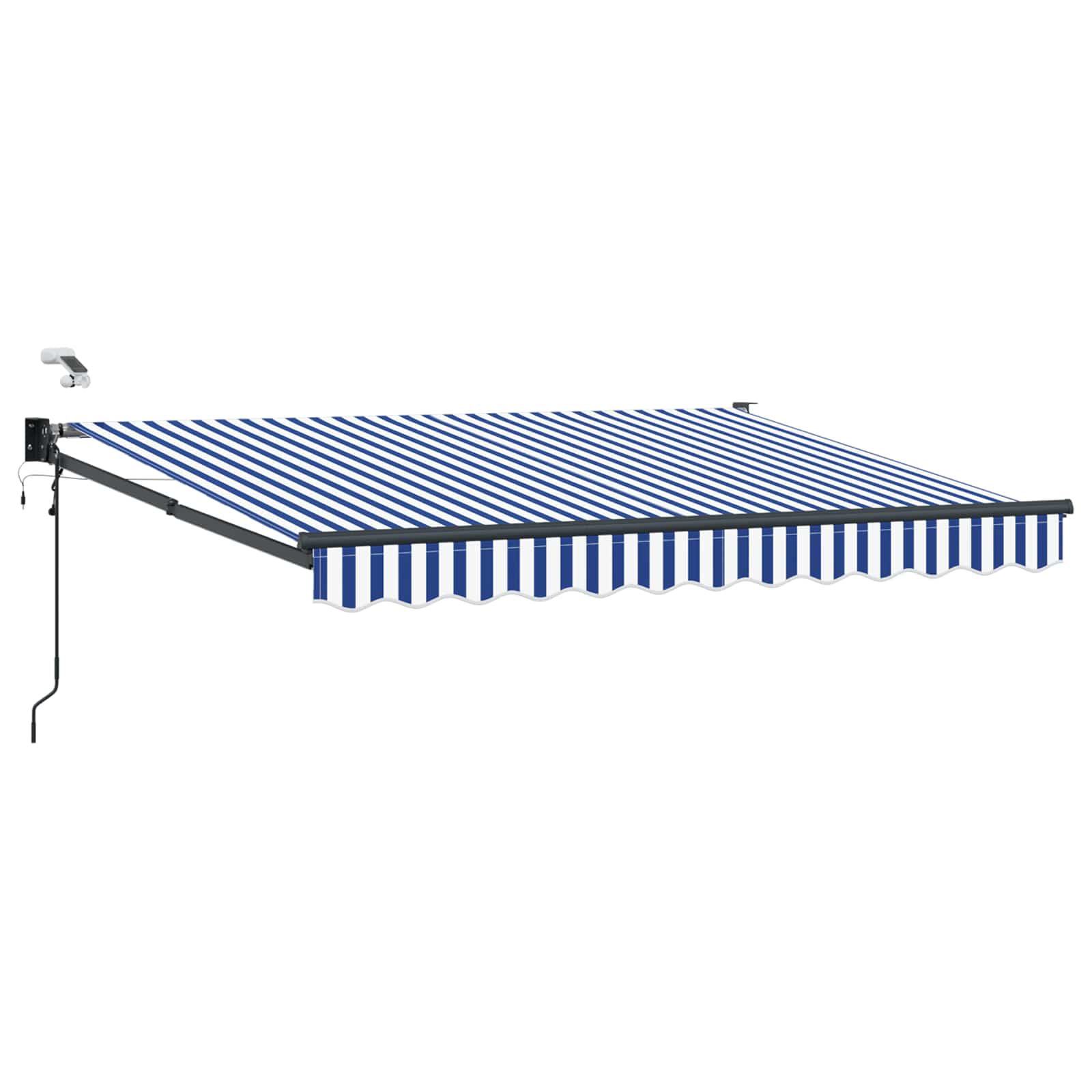 Tettuccio Elettrico Retrattile Blu e Bianco 2,5 x 2 m