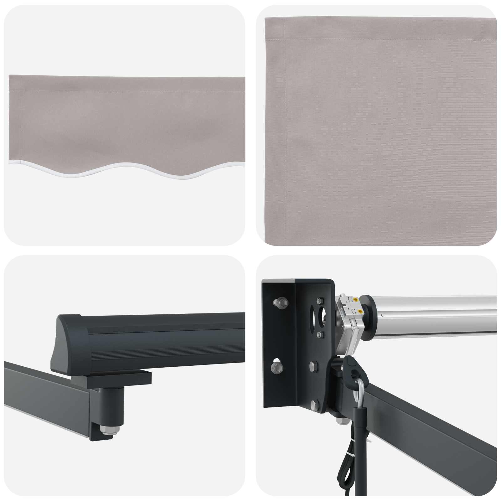 Tettuccio Elettrico Retrattile Grigio chiaro 2,5 x 2 m
