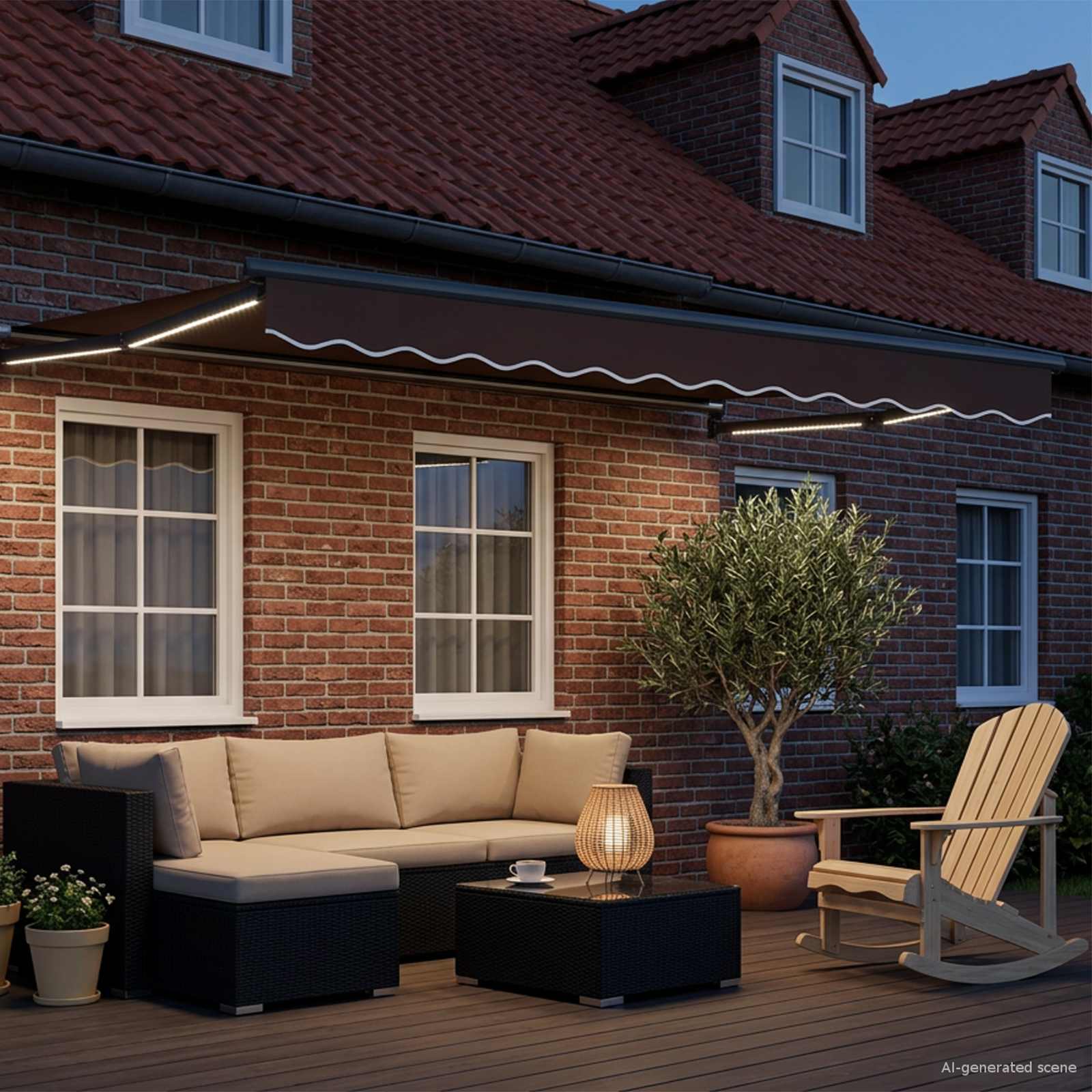 Tettuccio Elettrico Retrattile Marrone 3 x 2 m