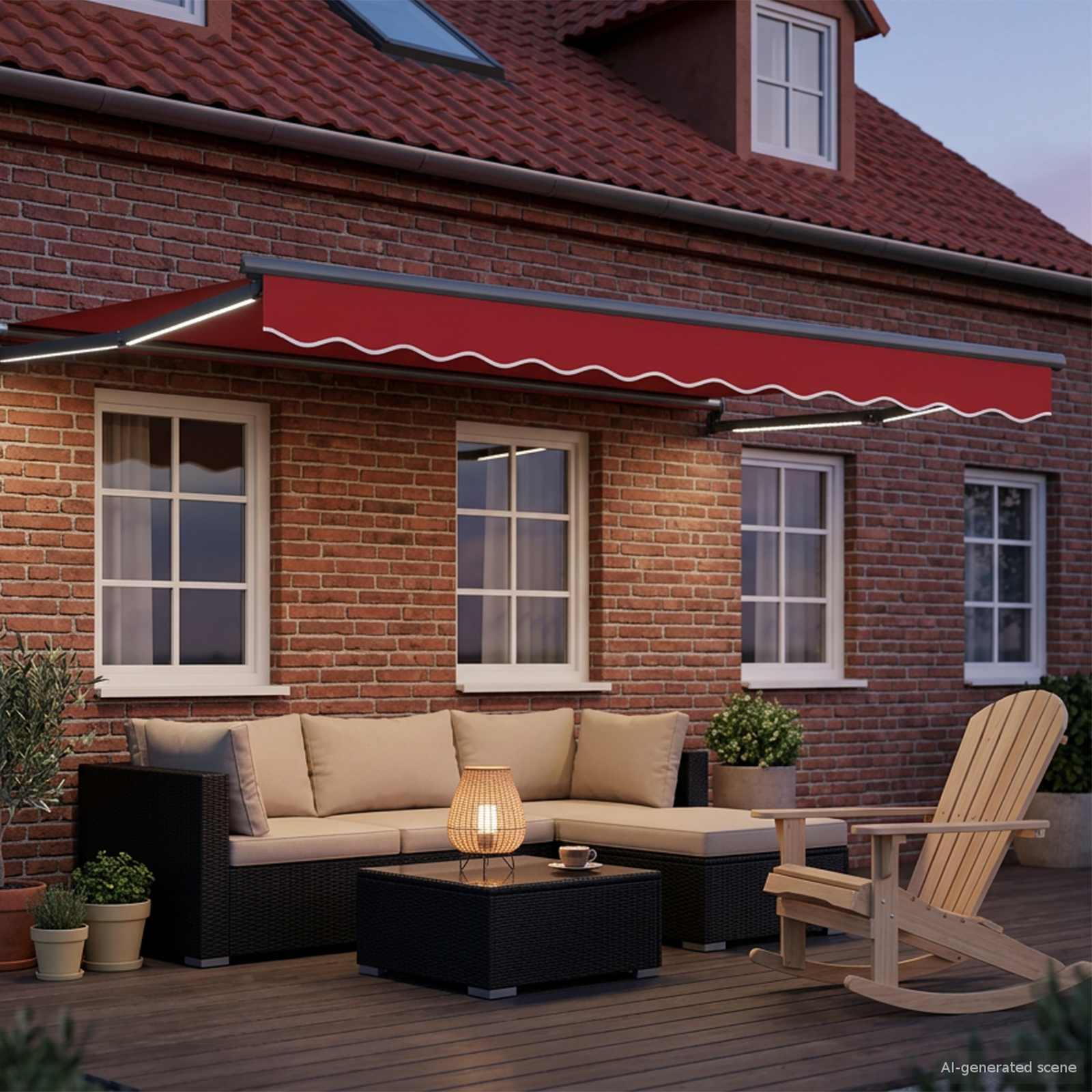 Tettuccio Elettrico Retrattile Rosso 3 x 2,5 m