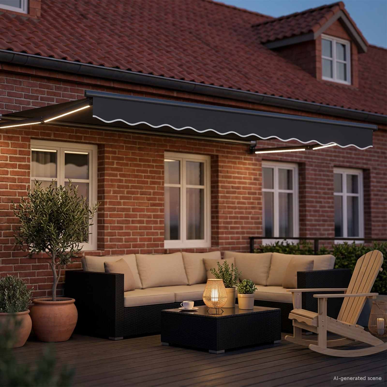 Tettuccio Elettrico Retrattile Antracite 3,5 x 2,5 m
