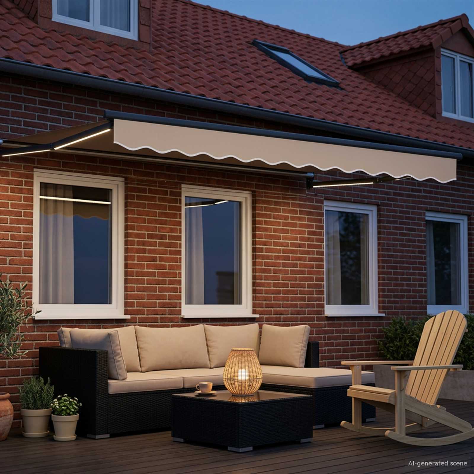 Tettuccio Elettrico Retrattile Beige 3,5 x 2,5 m