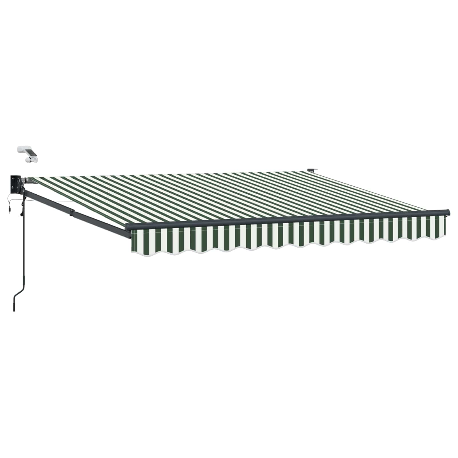 Tettuccio Elettrico Retrattile Verde e Bianco 3,5 x 2,5 m
