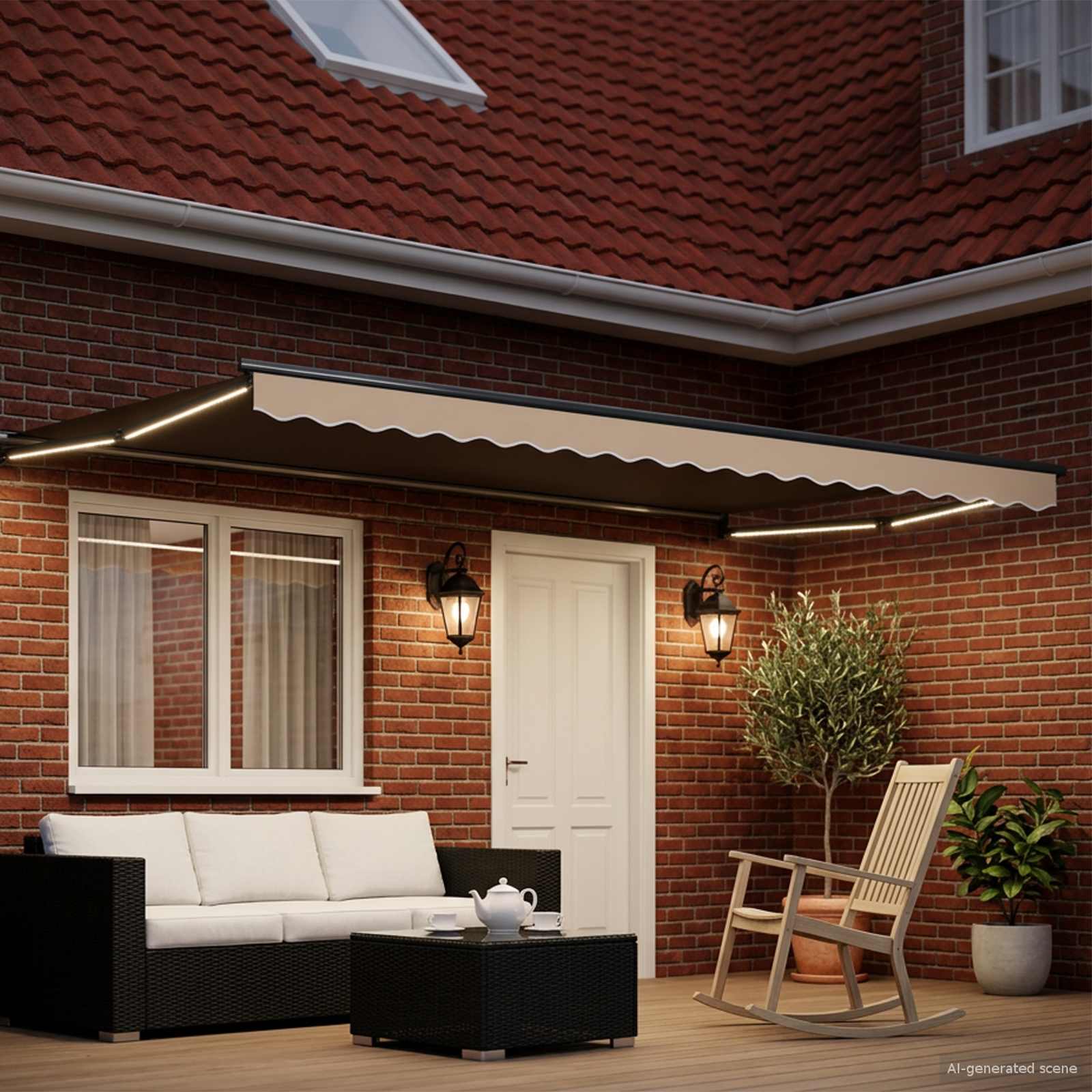 Tettuccio Elettrico Retrattile Beige 4 × 3 m