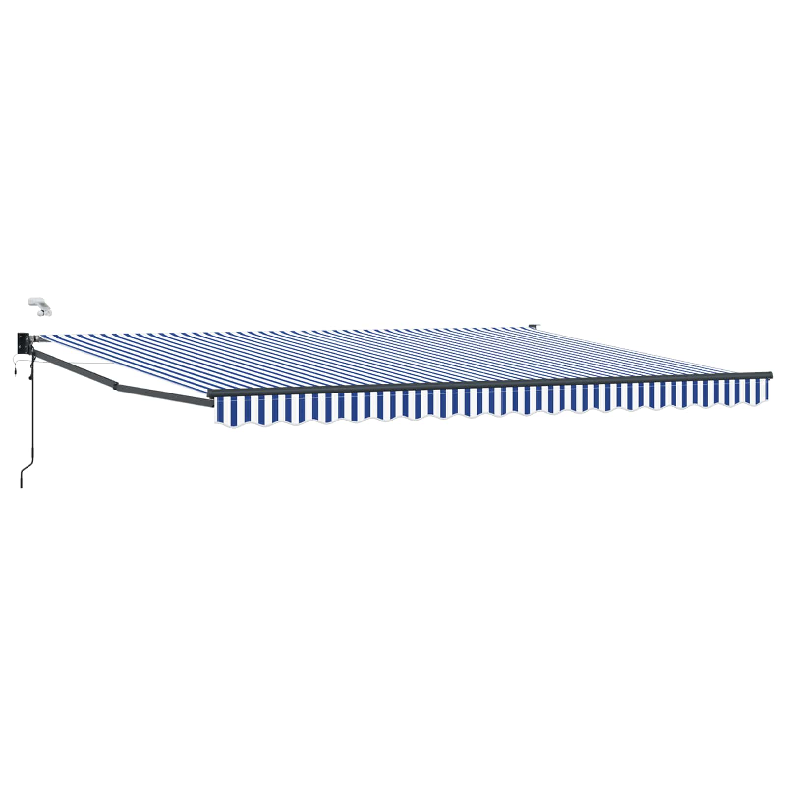 Tettuccio Elettrico Retrattile Blu e Bianco 4,5 × 3 m