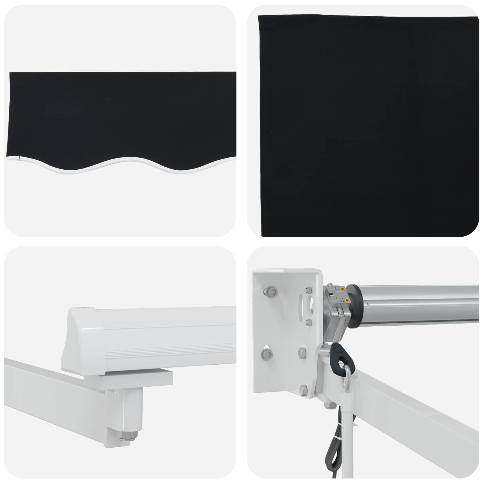 Tettuccio Elettrico Retrattile Nero e Bianco 3 x 2,5 m