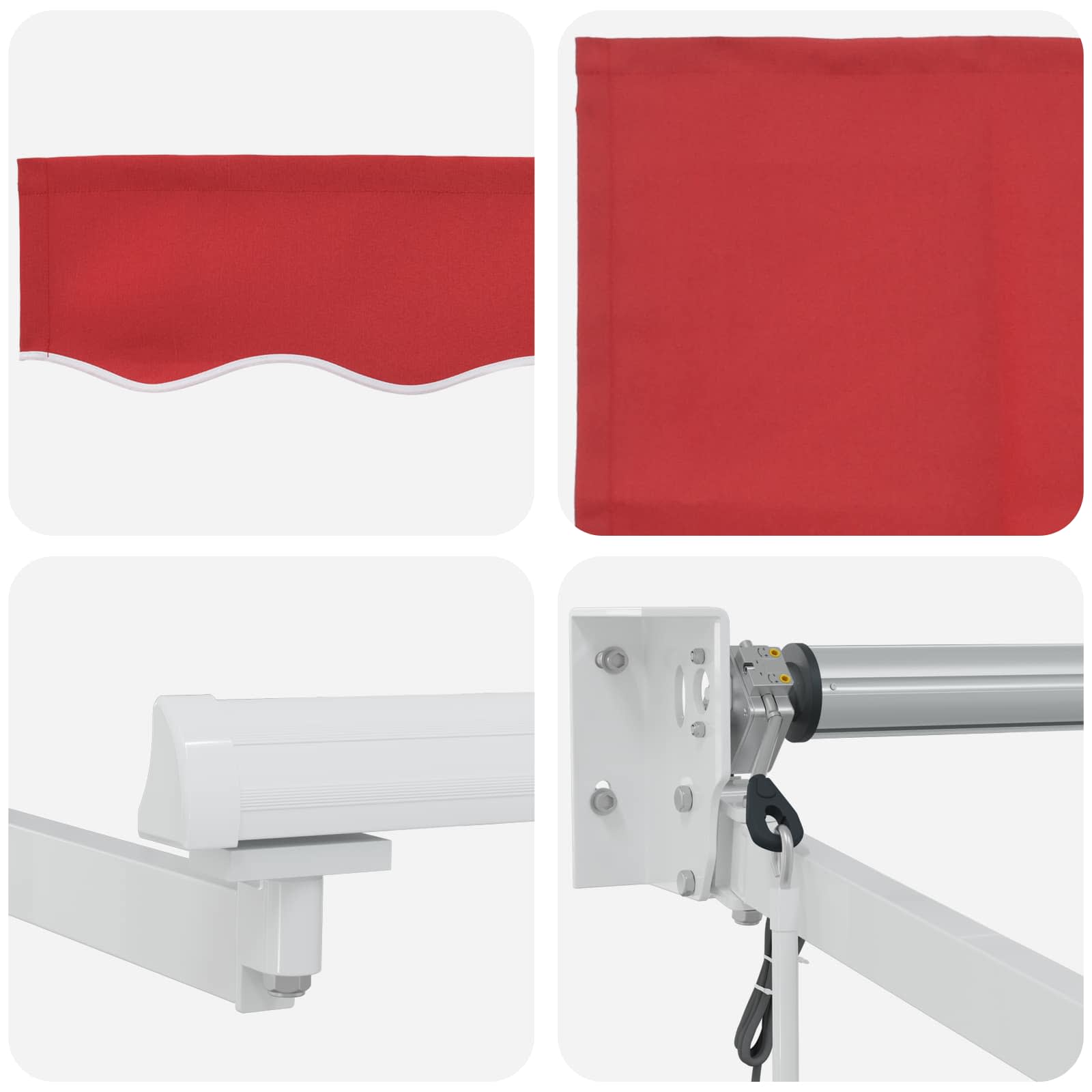 Tettuccio Elettrico Retrattile Rosso e Bianco 3 x 2,5 m